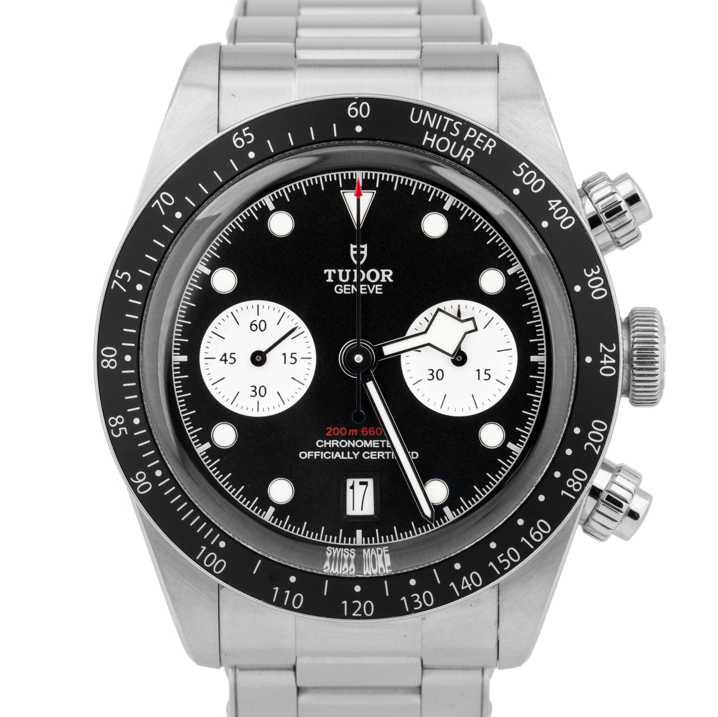 Tudor Black Bay Chrono 41mm Black Stainless Steel Automatic Watch 79360 N BOX