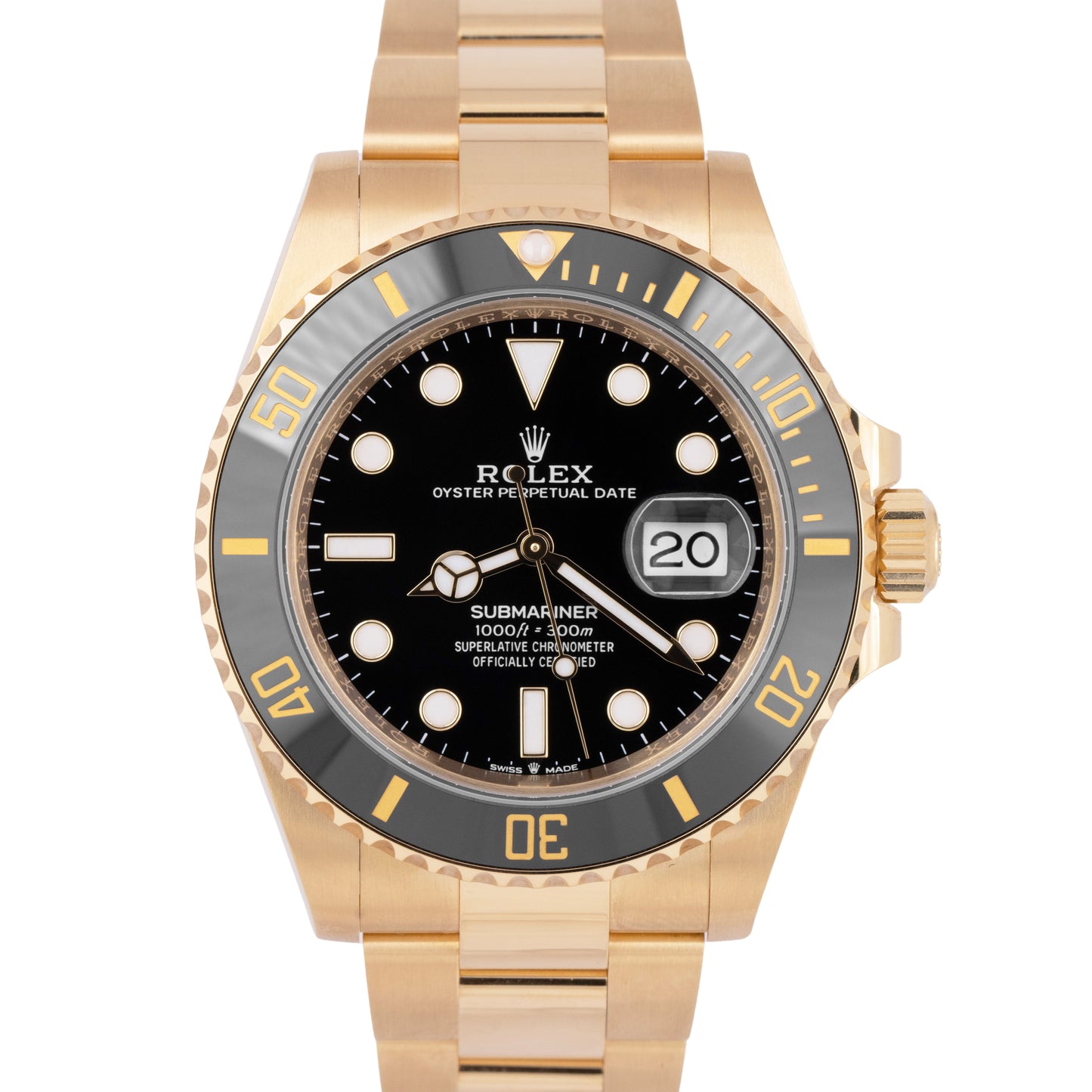 MINT 2021 PAPERS Rolex Submariner Date 41 18K Yellow Gold Watch 126618 LN BOX