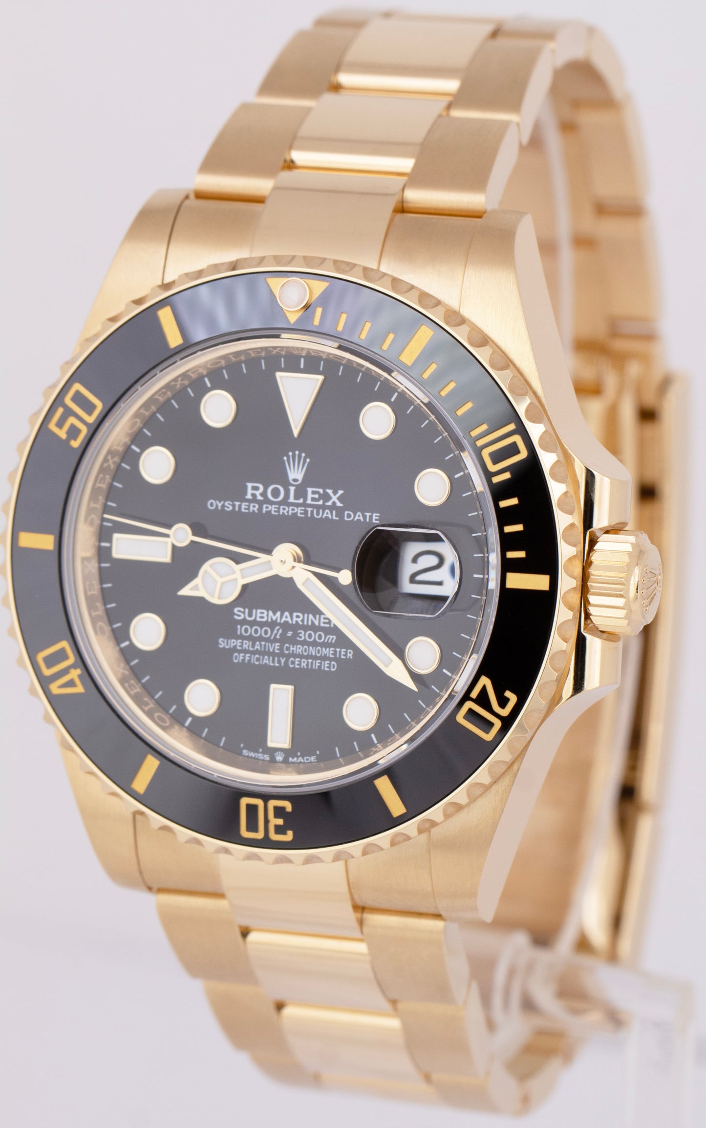MINT 2021 PAPERS Rolex Submariner Date 41 18K Yellow Gold Watch 126618 LN BOX