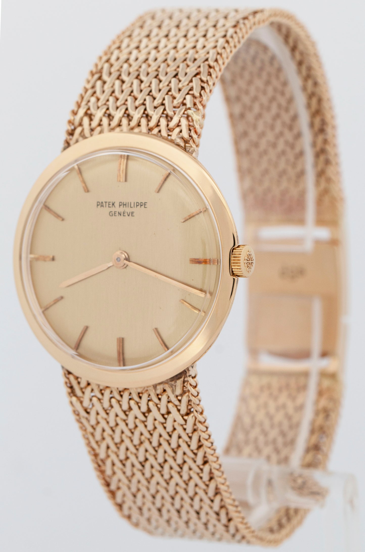 Vintage Patek Philippe Calatrava 2589 Silver Yellow Gold Manual 33mm Watch