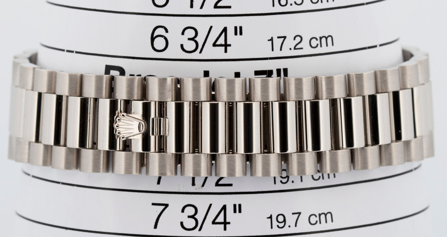 PAPERS Rolex Day-Date President 40mm Platinum Blue Quadrant Glacier 228206 BOX