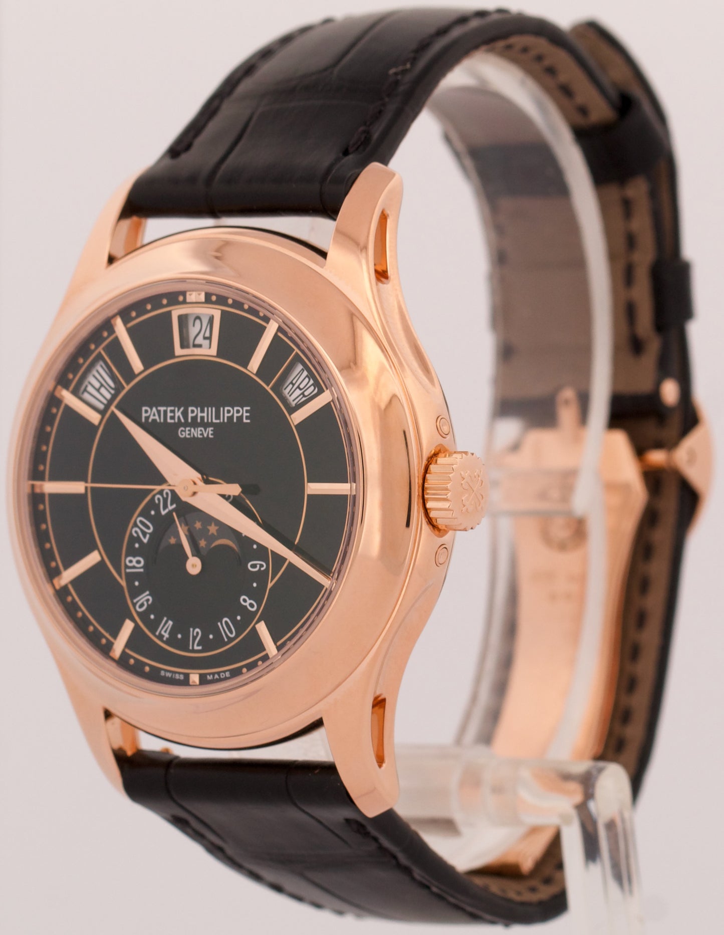 PAPERS Patek Philippe Annual Calendar Complications GREEN 18K Gold 5205R-010 BOX