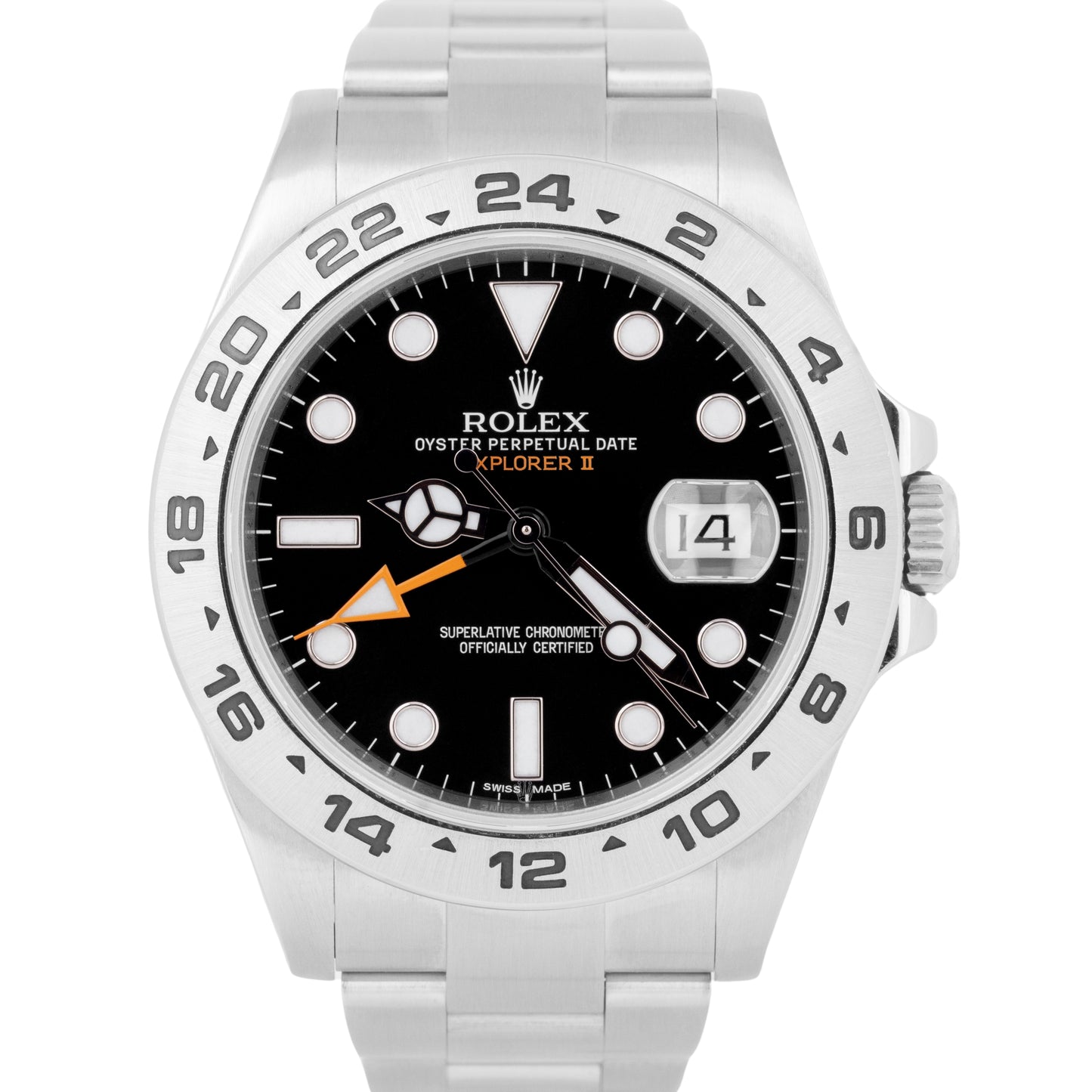MINT Rolex Explorer II Black Dial PAPERS 216570 42mm Steel Orange GMT Watch B+P