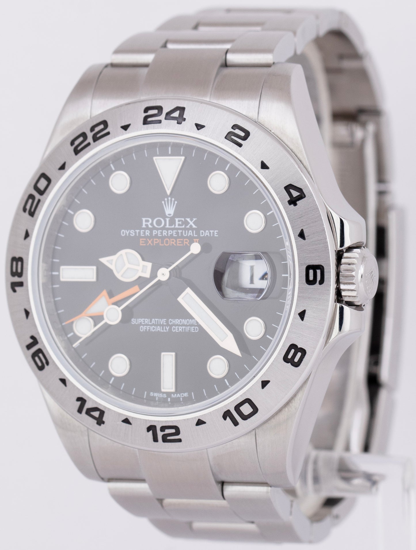MINT Rolex Explorer II Black Dial PAPERS 216570 42mm Steel Orange GMT Watch B+P