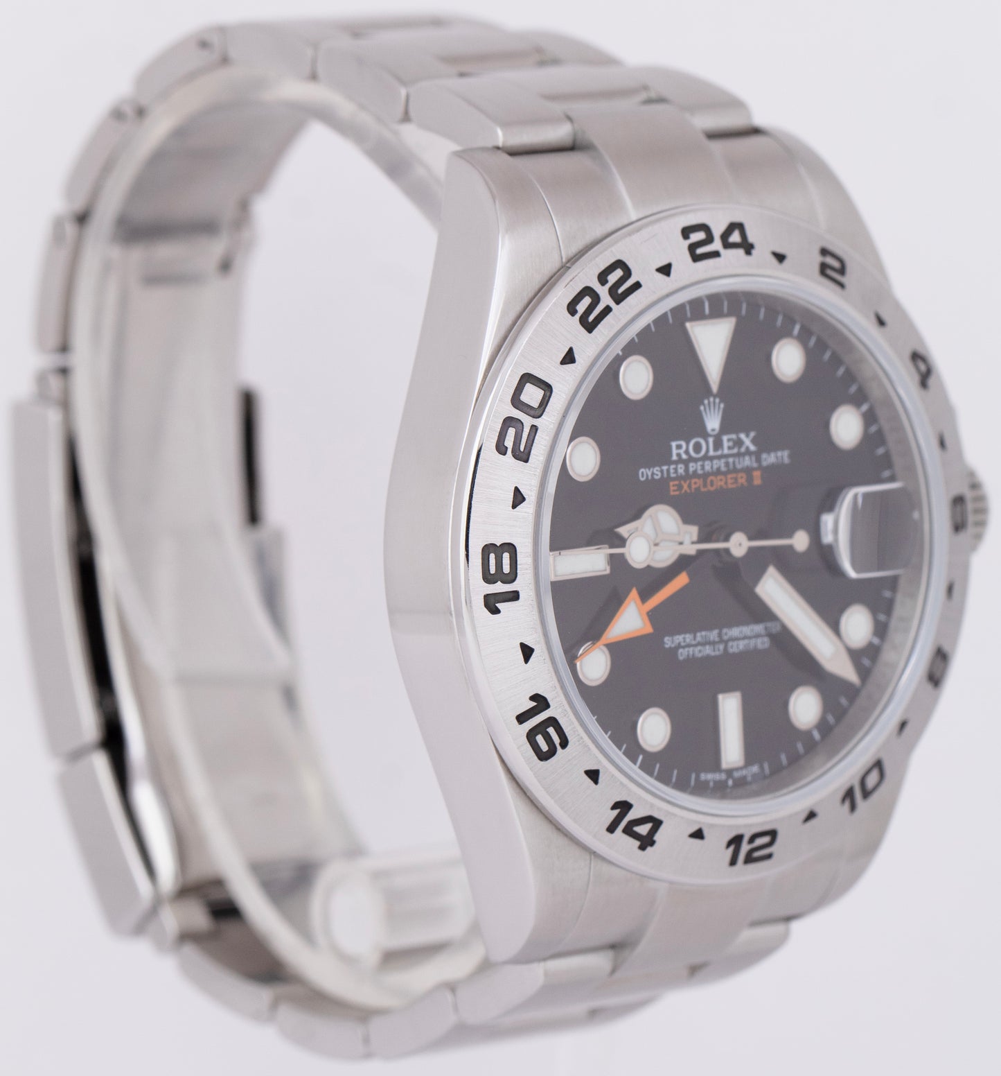 MINT Rolex Explorer II Black Dial PAPERS 216570 42mm Steel Orange GMT Watch B+P