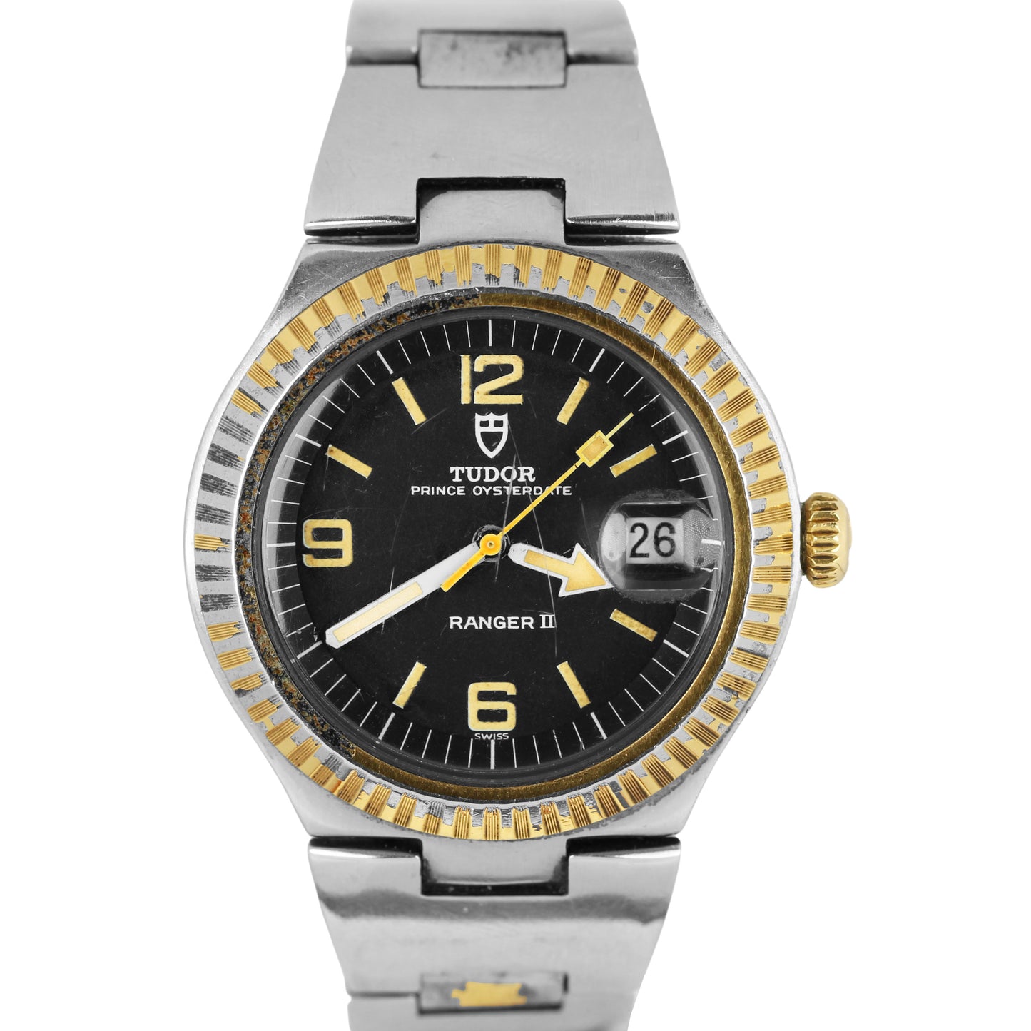 Vintage Tudor Prince Oysterdate Ranger II TwoTone Black Patina 38mm 9111/0 Watch