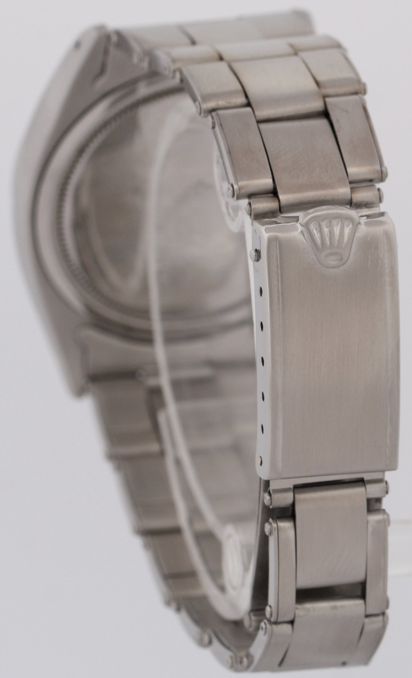 VINTAGE Rolex Oysterdate Precision PATINA SILVER Stainless Steel 34mm Watch 6494