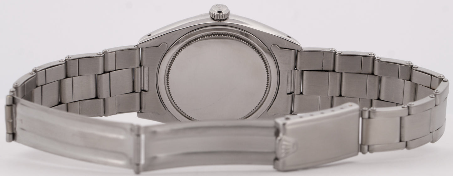 VINTAGE Rolex Oysterdate Precision PATINA SILVER Stainless Steel 34mm Watch 6494