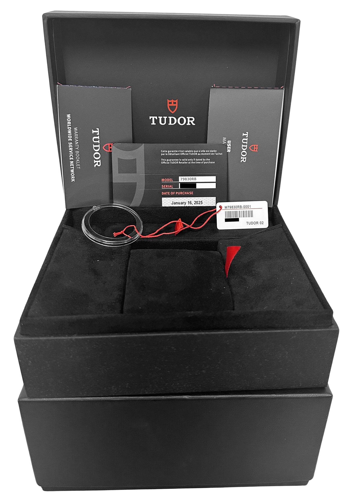 NEW STICKERED Jan 2025 PAPERS Tudor Black Bay GMT Pepsi Black 79830RB Watch BOX