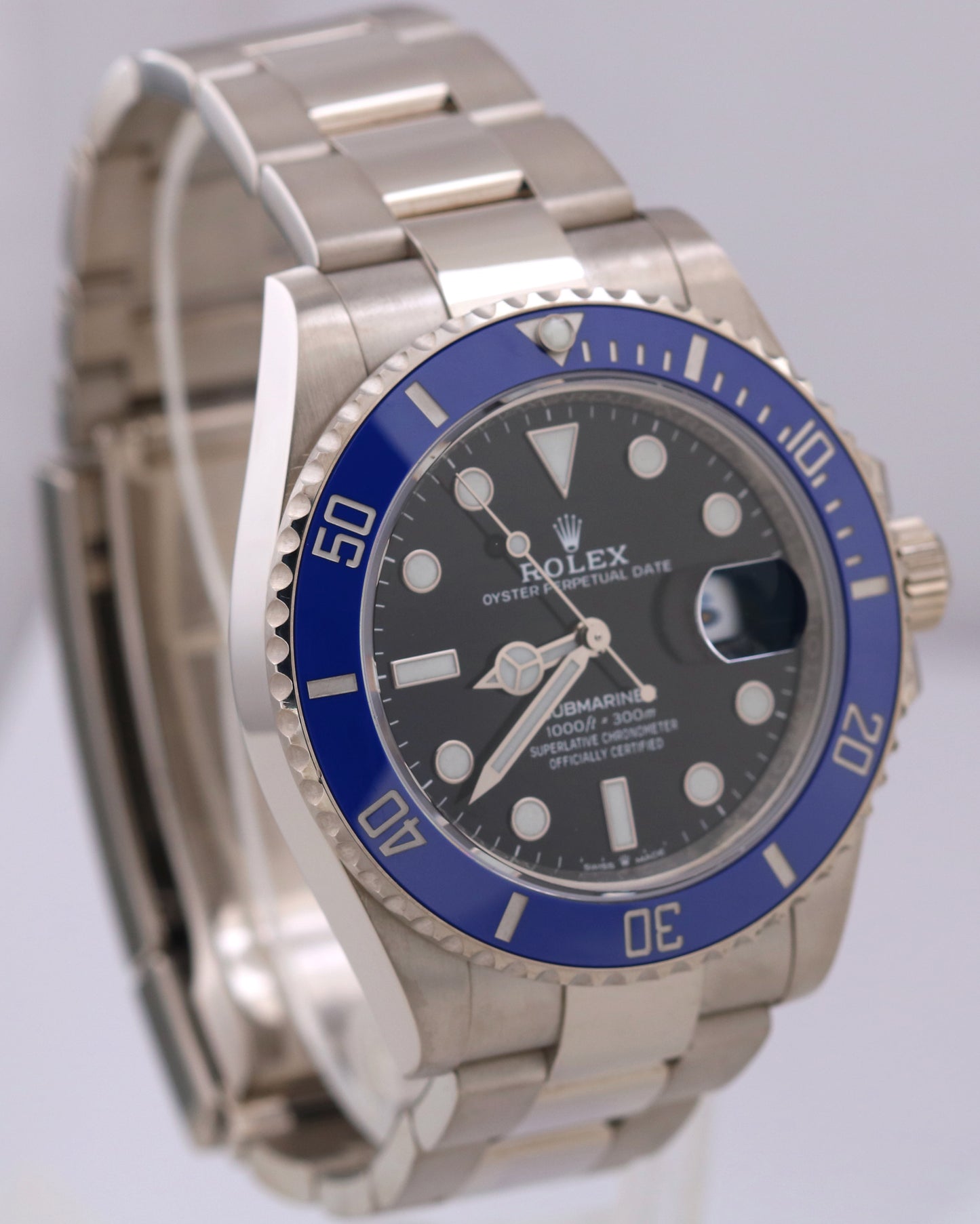 Rolex Submariner Date 41 COOKIE MONSTER 18K White Gold BLUE 41mm 126619 LB BOX