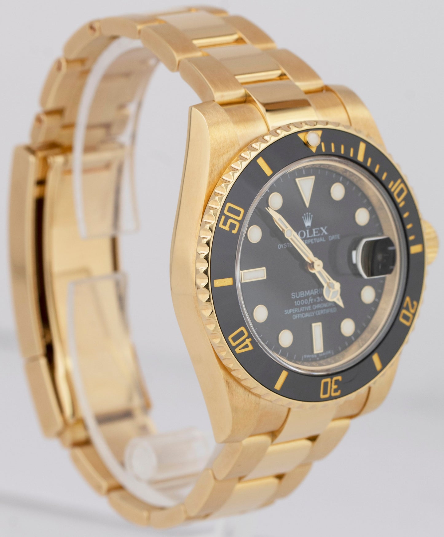 MINT OPEN CARD Rolex Submariner Date 116618 Ceramic Gold Black 40mm Watch B+P