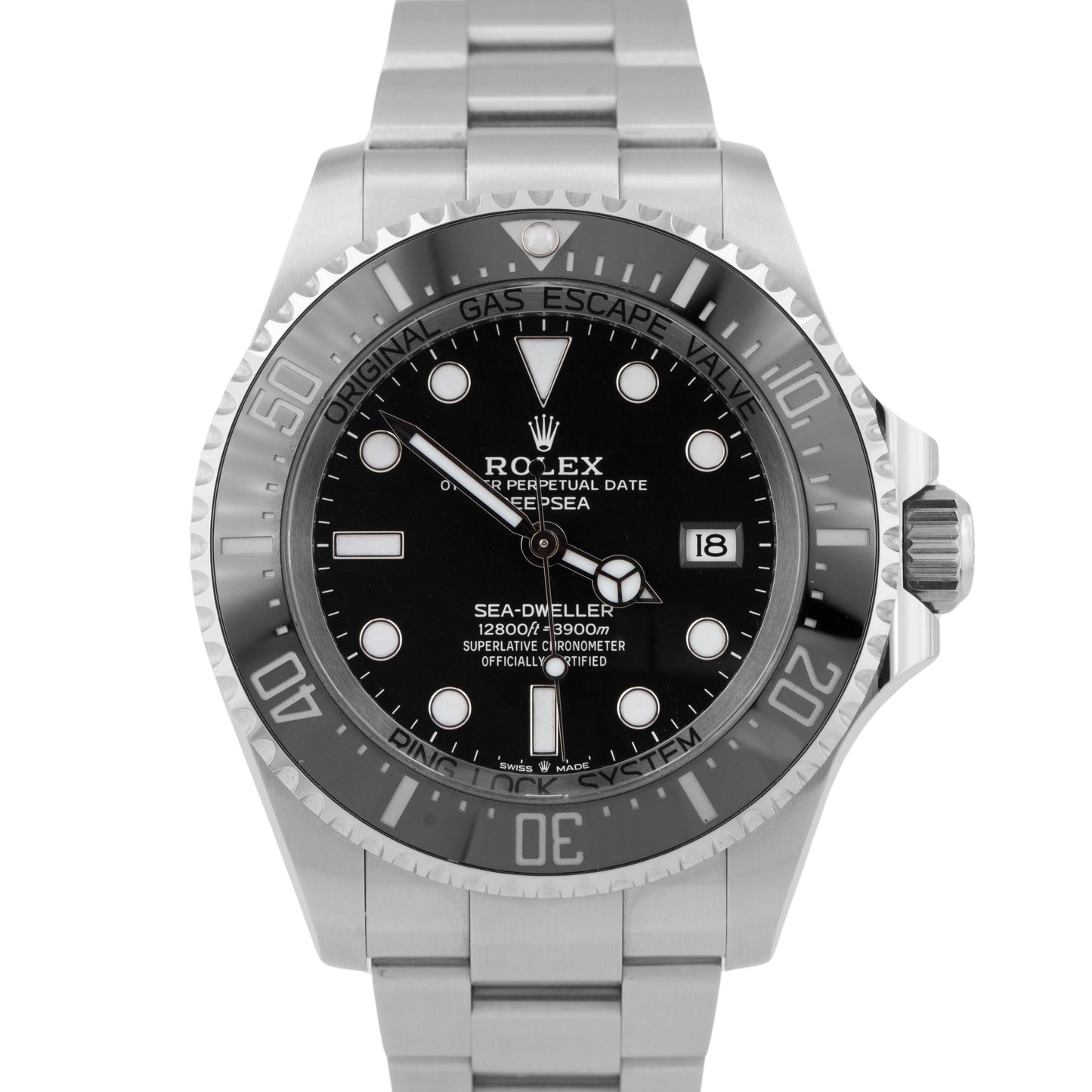2022 NEW PAPERS Rolex Sea-Dweller Deepsea Black Steel Watch 44mm 136660 B+P