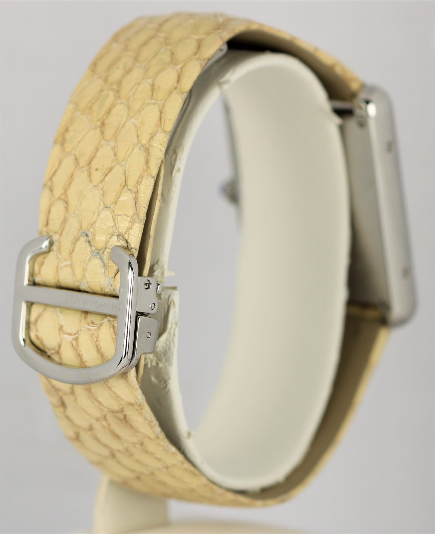 Cartier Tank Solo Stainless Steel Snake Dial 27mmX35mm Leather Strap 3169 Watch