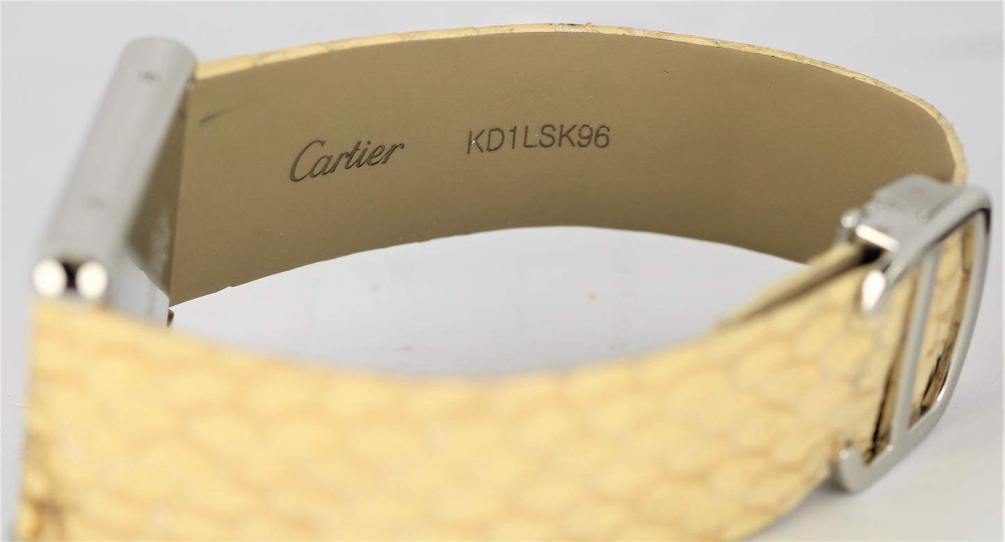 Cartier Tank Solo Stainless Steel Snake Dial 27mmX35mm Leather Strap 3169 Watch