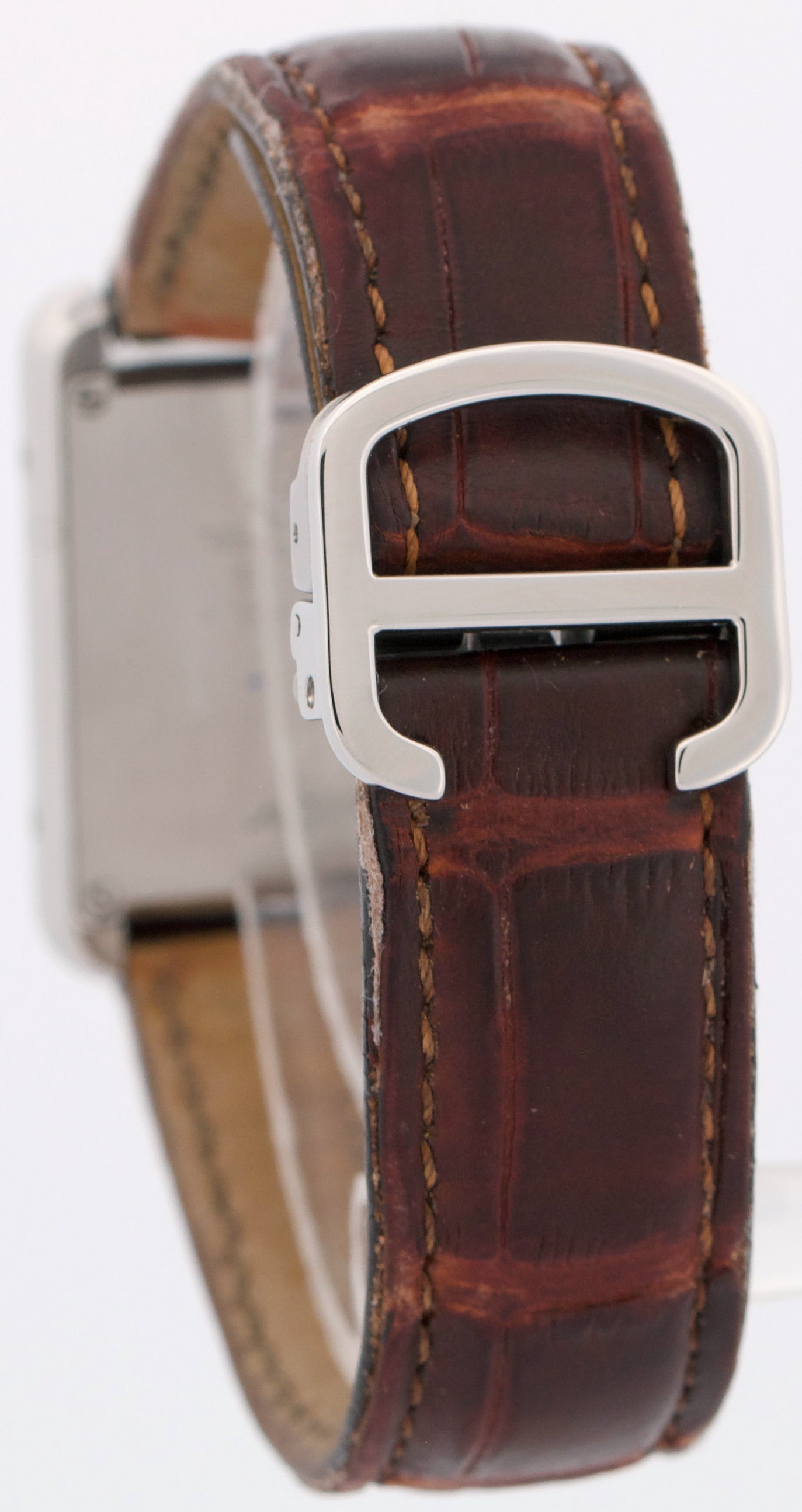 Ladies Cartier Tank Solo Small Steel 31mm x 23mm Quartz Leather 3170 / W5200005