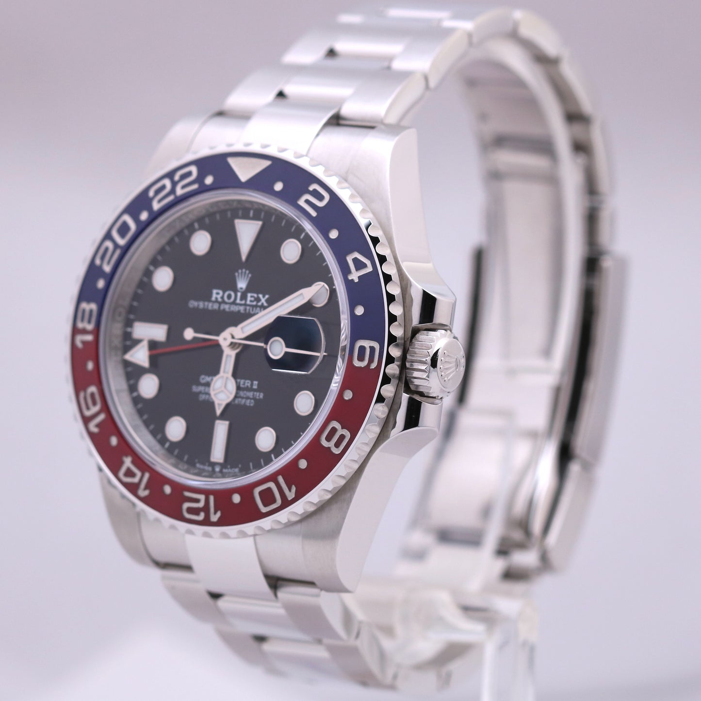 MINT 2023 Rolex GMT-Master II Ceramic PEPSI Blue Red 40mm PAPERS 126710 BLRO B+P