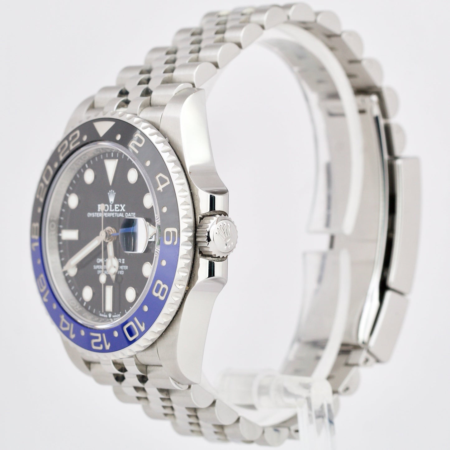 PAPERS Rolex GMT-Master II BATGIRL Blue Steel 40mm JUBILEE 126710 BLNR B+P