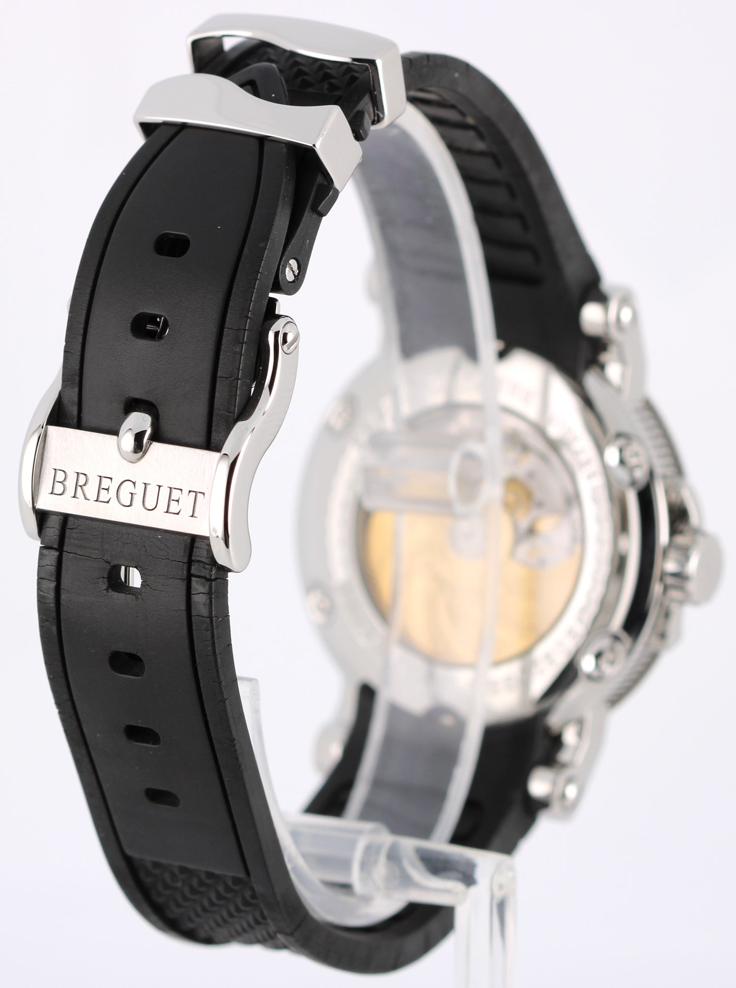 Breguet Horloger de la Marine Big Date Steel Black Roman 39mm 5817 Rubber Watch