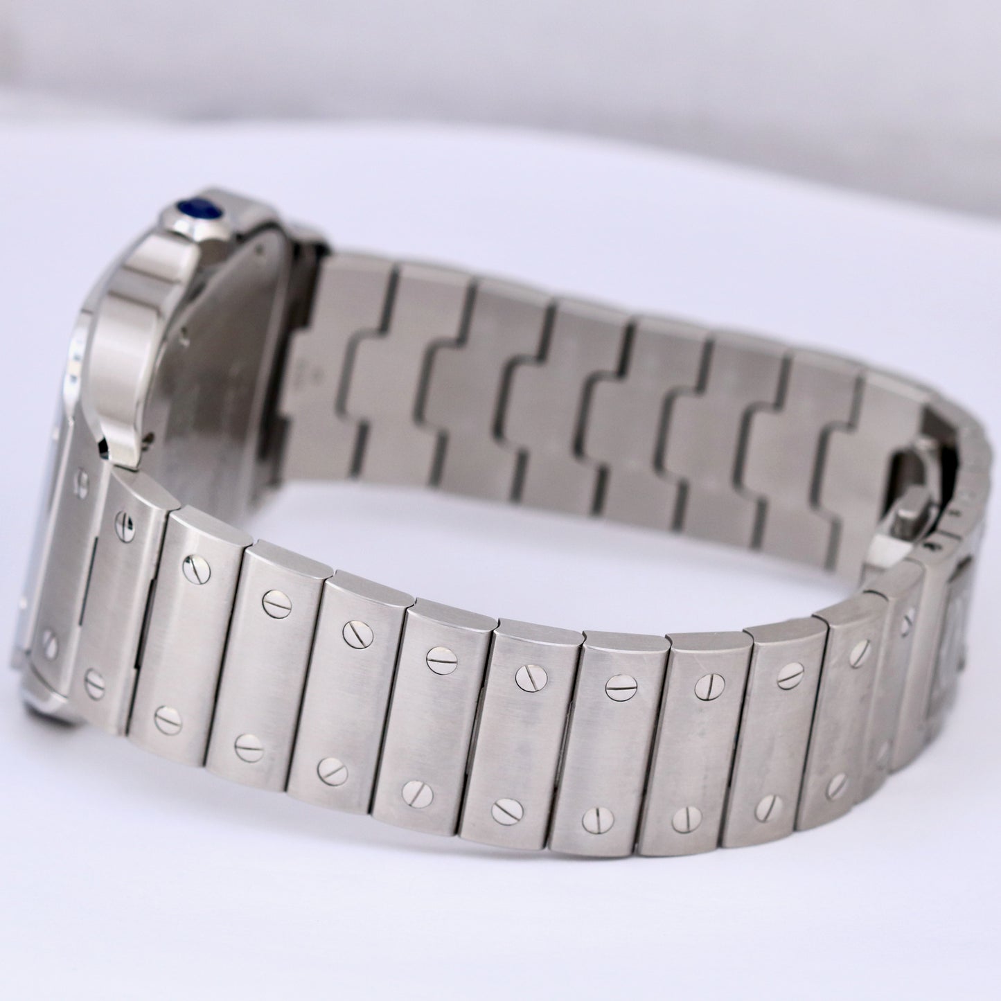 MINT Cartier Santos 40mm BLUE Roman 4072 WSSA0030 Stainless Steel Date Watch