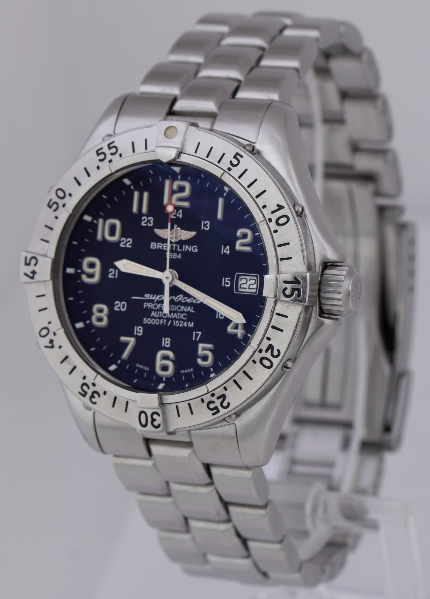 Breitling Superocean Professional Stainless Steel 41mm Black Date Watch A17045