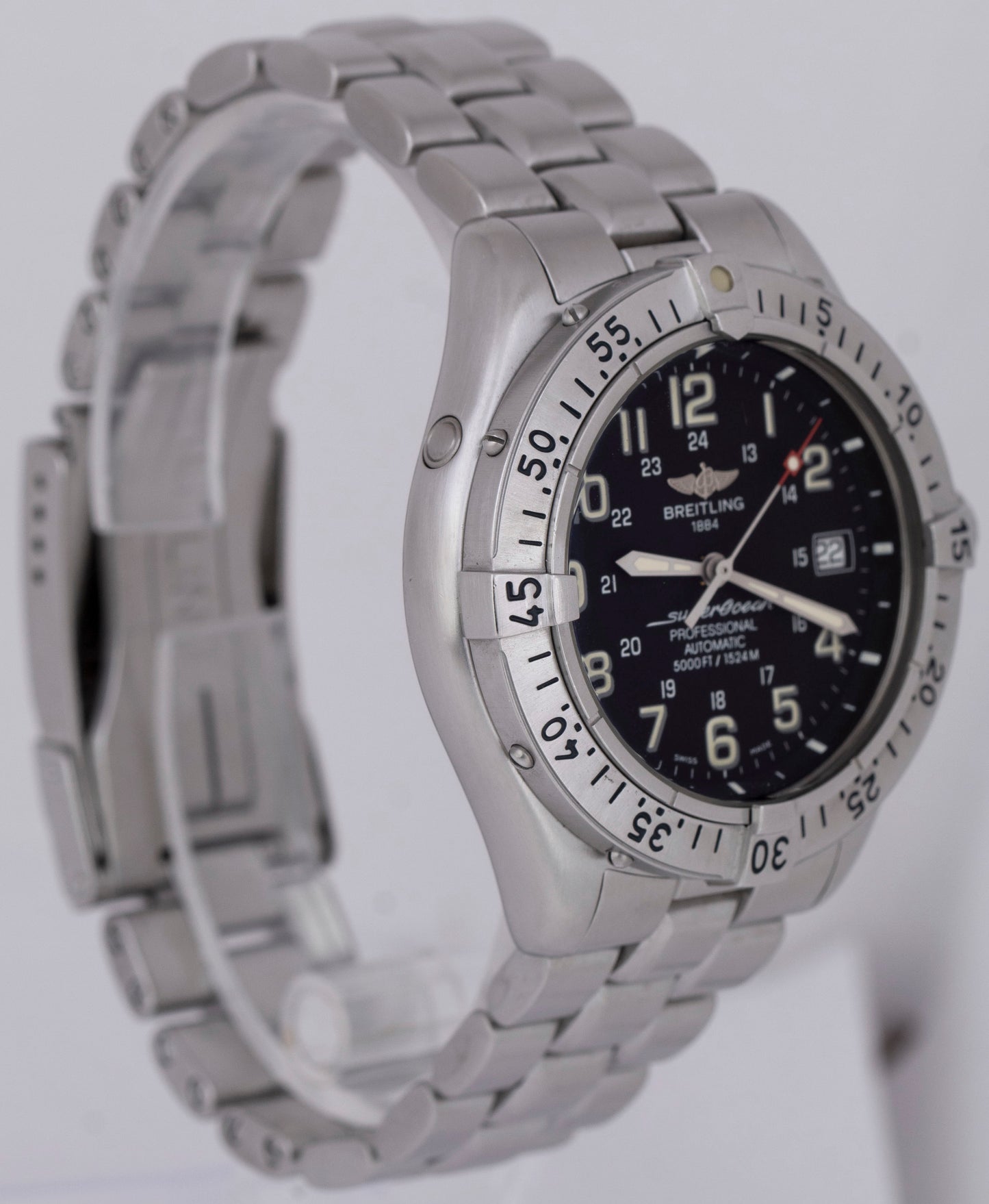 Breitling Superocean Professional Stainless Steel 41mm Black Date Watch A17045