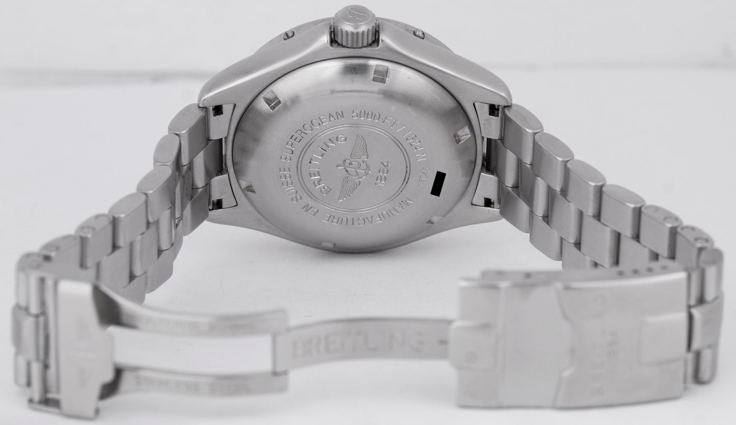 Breitling Superocean Professional Stainless Steel 41mm Black Date Watch A17045