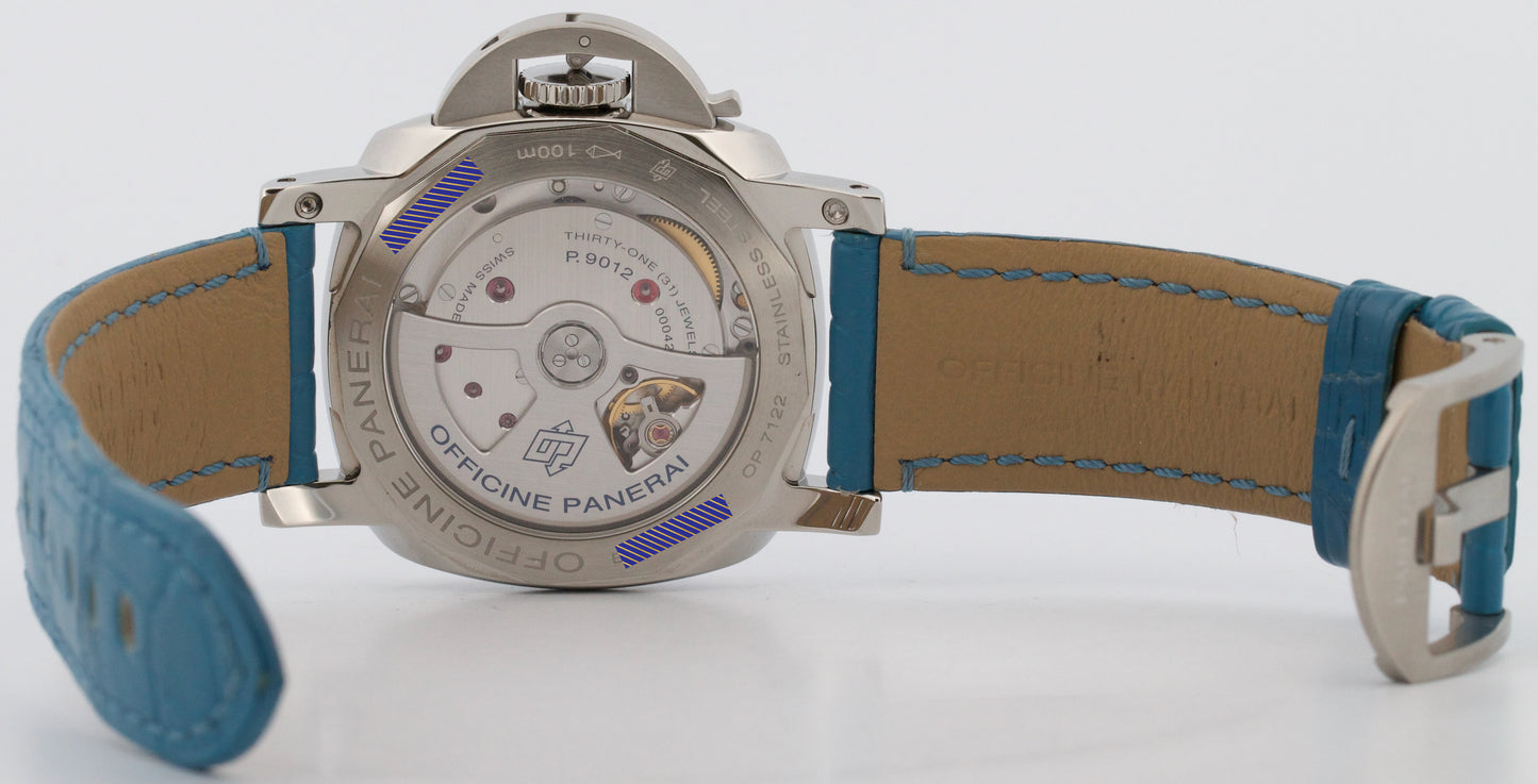 PAPERS Panerai Luminor GMT Power Reserve Black BLUE Leather 42mm PAM01537 BOX