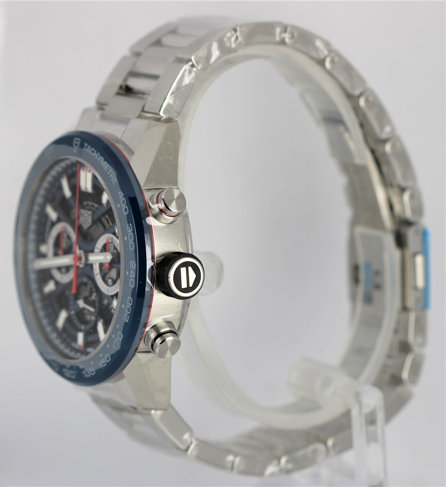 NEW 2023 Tag Heuer Carrera Steel Blue Skeleton Dial 45mm CBG2A11.BA0654 Watch