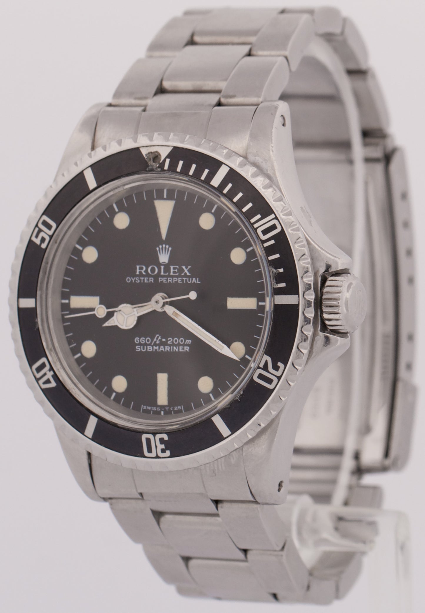 VINTAGE 1971 Rolex Submariner PATINA Black 40mm Stainless Steel Automatic 5513