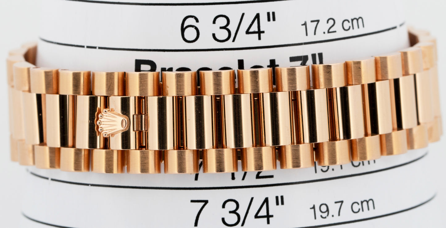 2015 PAPERS Rolex Day-Date II 18K Rose Gold Concentric Sundust 41mm 218235 BOX