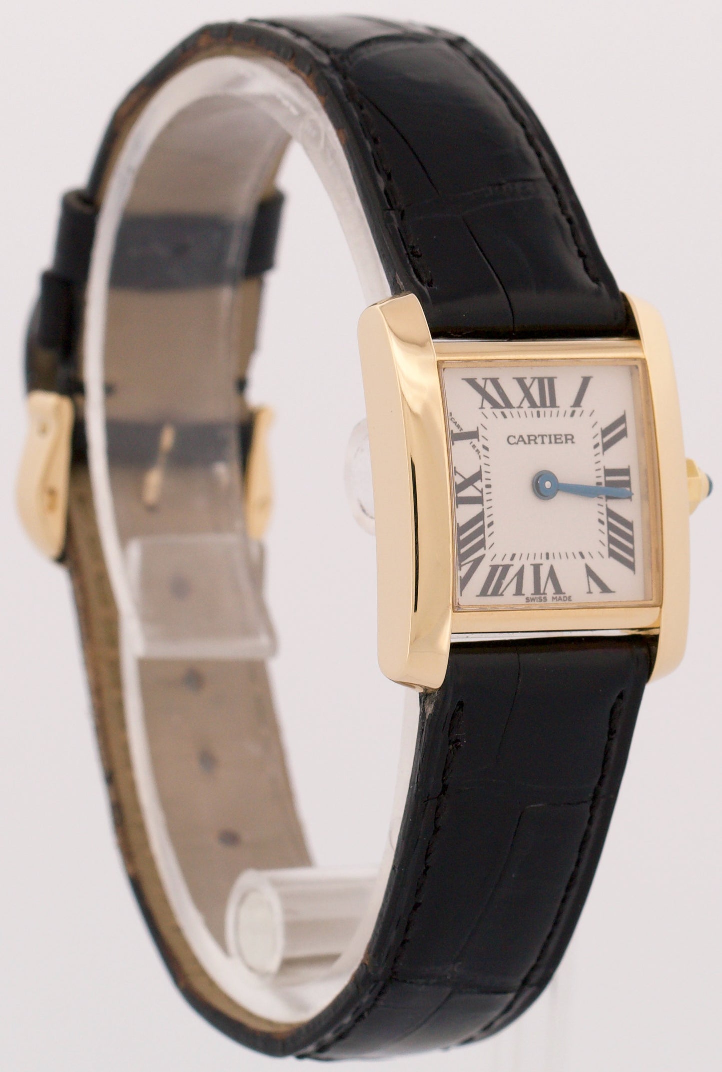 Ladies Cartier Tank Francaise 18k Gold 20mm Ivory Roman Quartz W5000256 2385