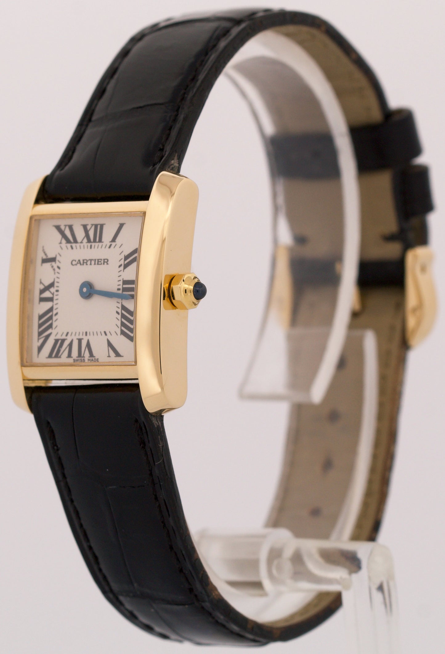 Ladies Cartier Tank Francaise 18k Gold 20mm Ivory Roman Quartz W5000256 2385