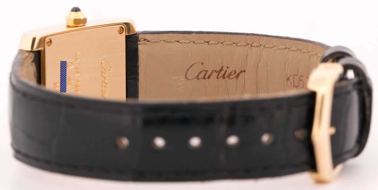 Ladies Cartier Tank Francaise 18k Gold 20mm Ivory Roman Quartz W5000256 2385