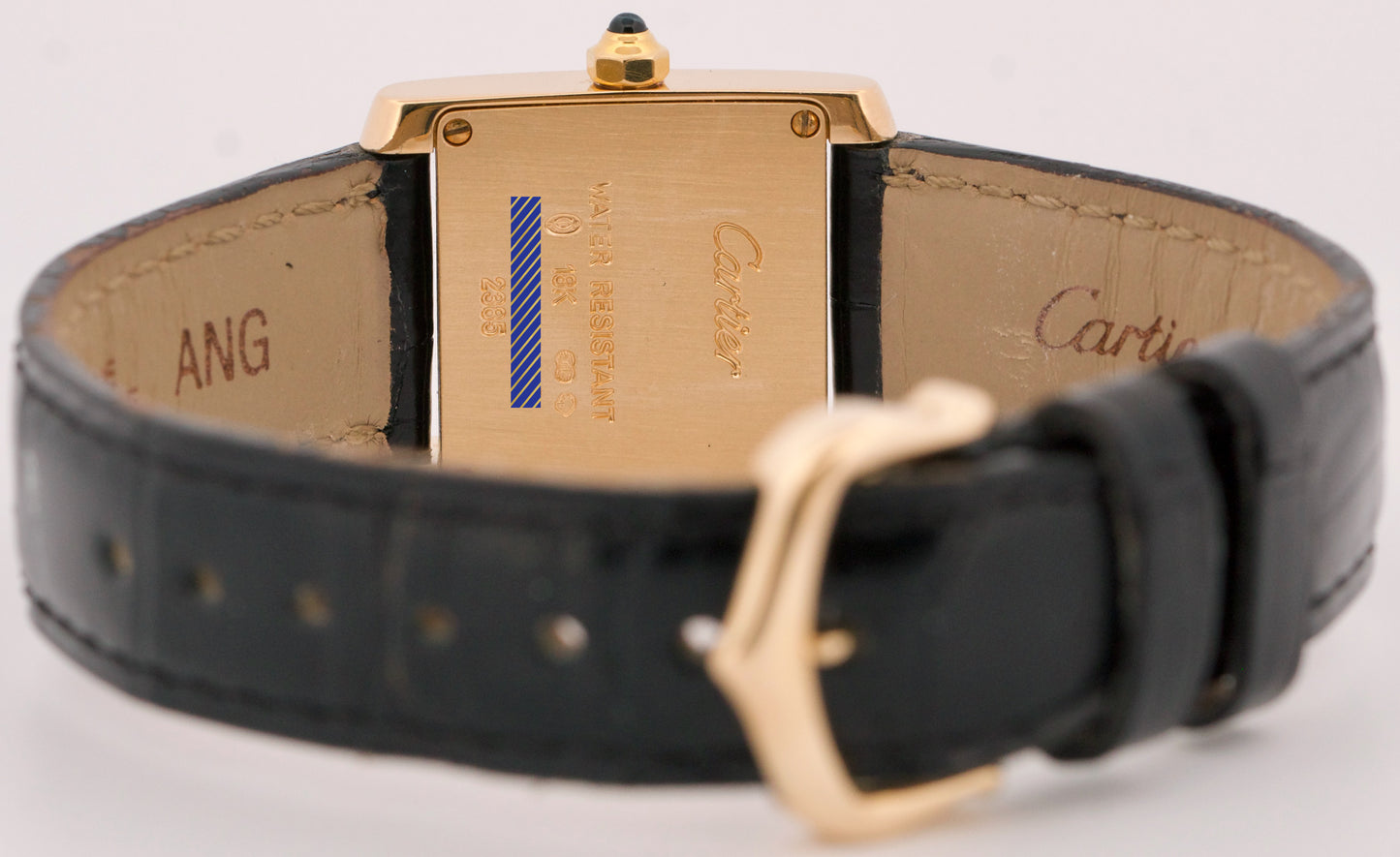 Ladies Cartier Tank Francaise 18k Gold 20mm Ivory Roman Quartz W5000256 2385