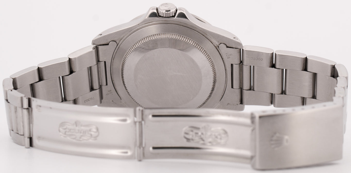 Rolex Explorer II 40mm BLACK Red Stainless Steel Oyster Date GMT Watch 16570