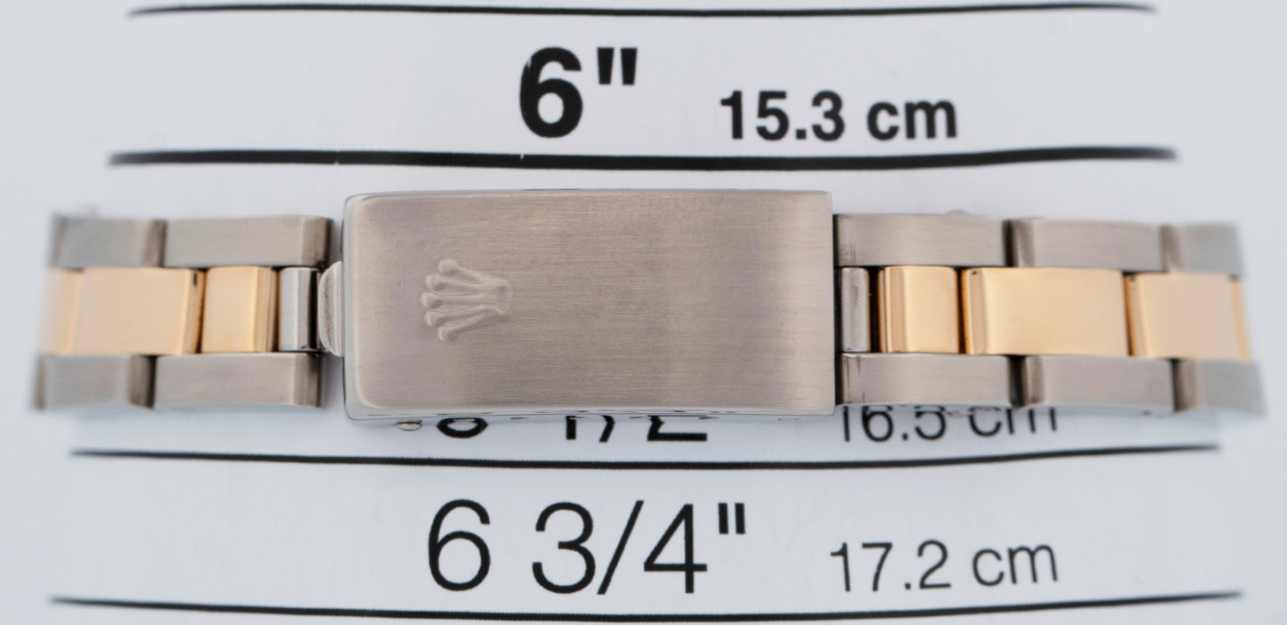 PAPERS Rolex Oyster Perpetual 24mm Two-Tone Champagne 18K Gold Watch 67243 BOX