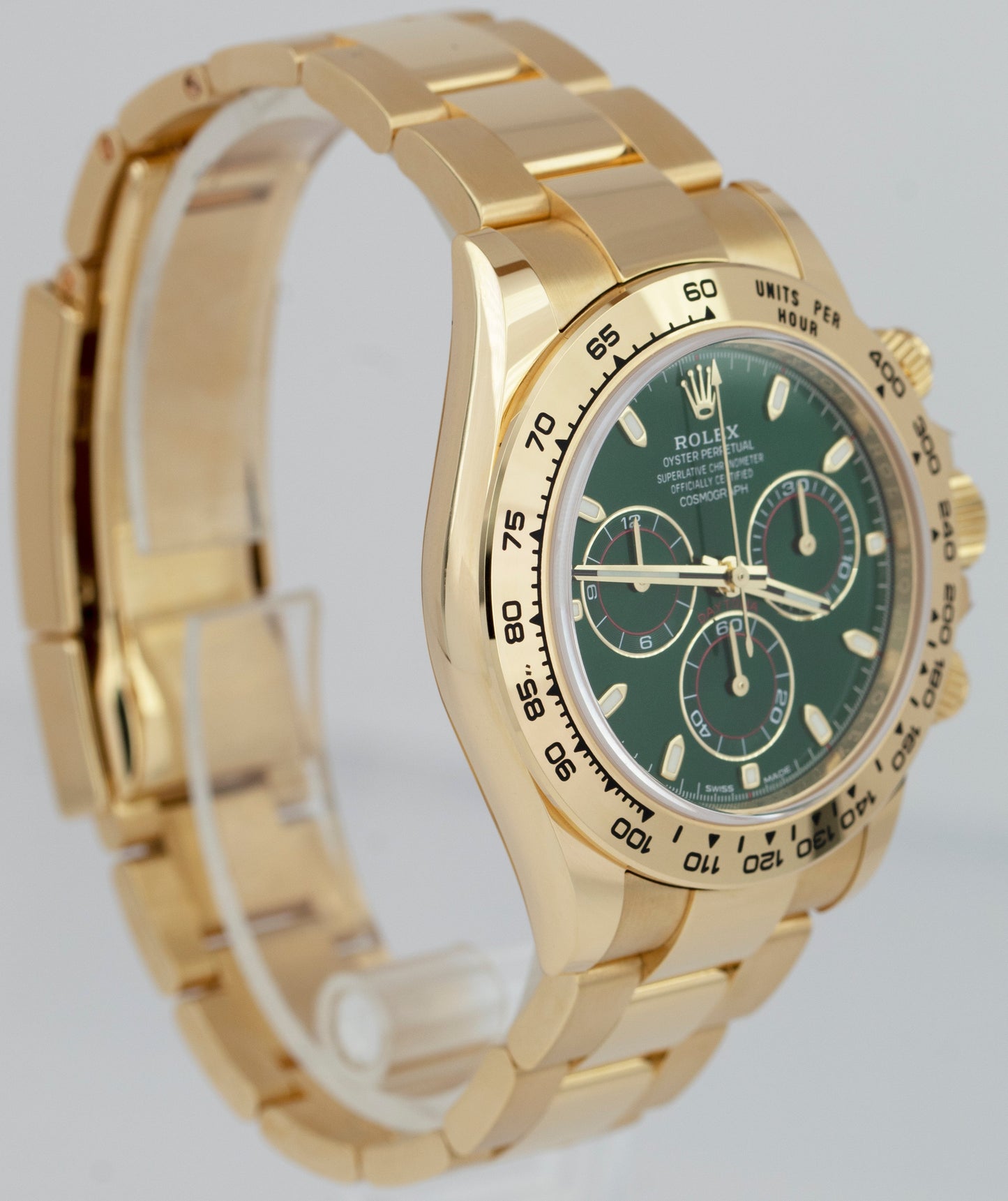 NEW Rolex Daytona CARD GREEN DIAL 40mm Yellow Gold Chronograph Watch 116508 BOX
