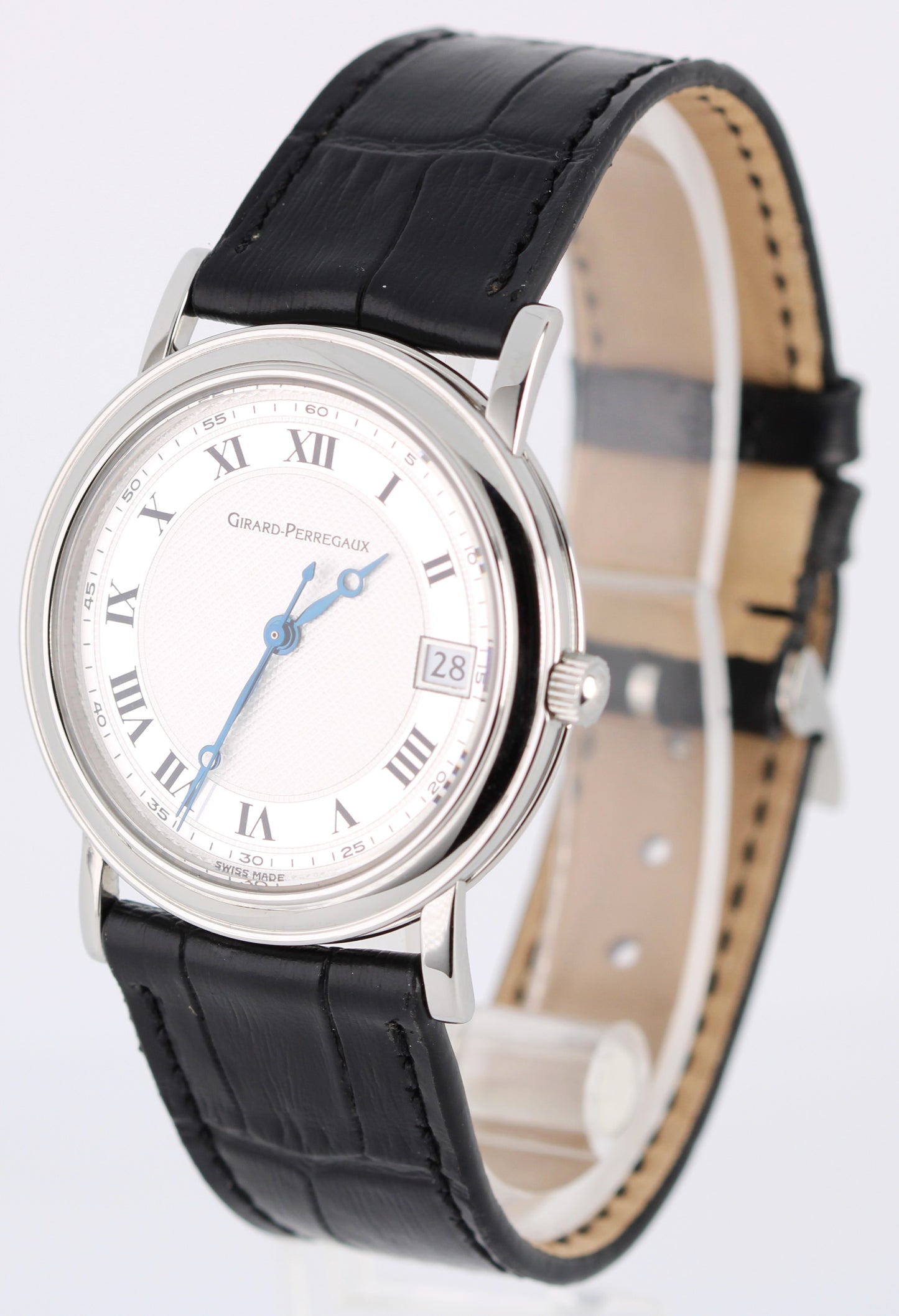 Girard Perregaux Classique Stainless Steel White Roman Numeral 34mm 4770 Watch