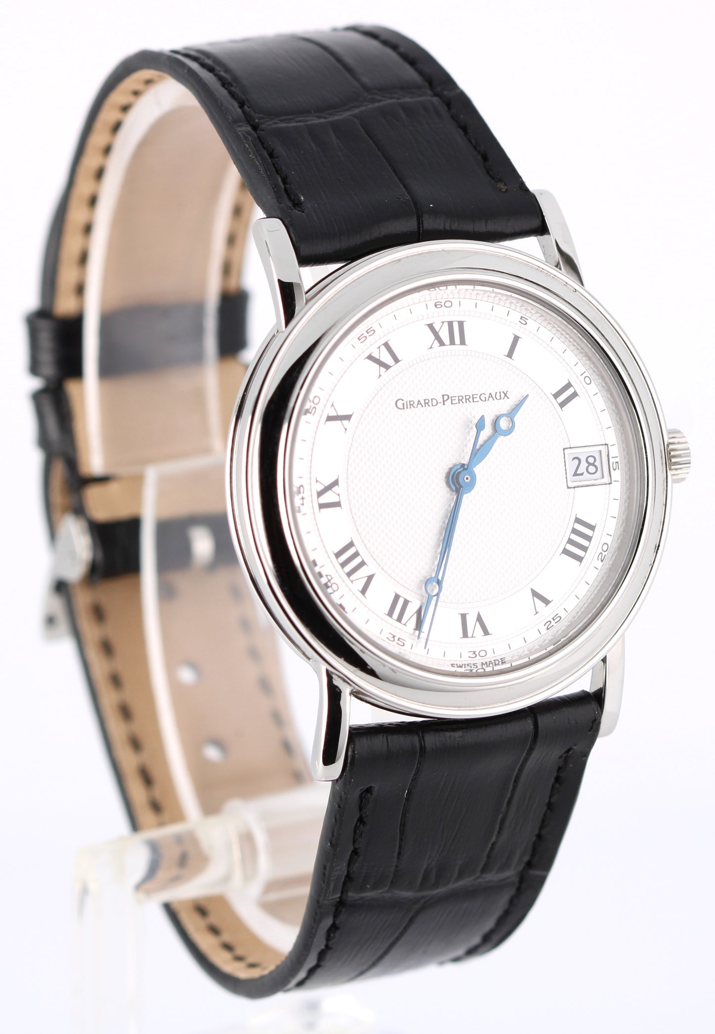 Girard Perregaux Classique Stainless Steel White Roman Numeral 34mm 4770 Watch