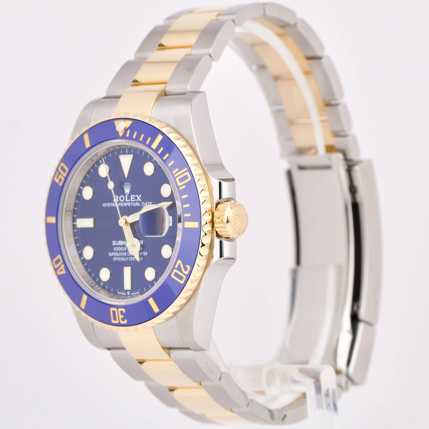 MINT 2022 Rolex Submariner Date 41mm Blue Two-Tone 18K Yellow Gold 126613 LB BOX