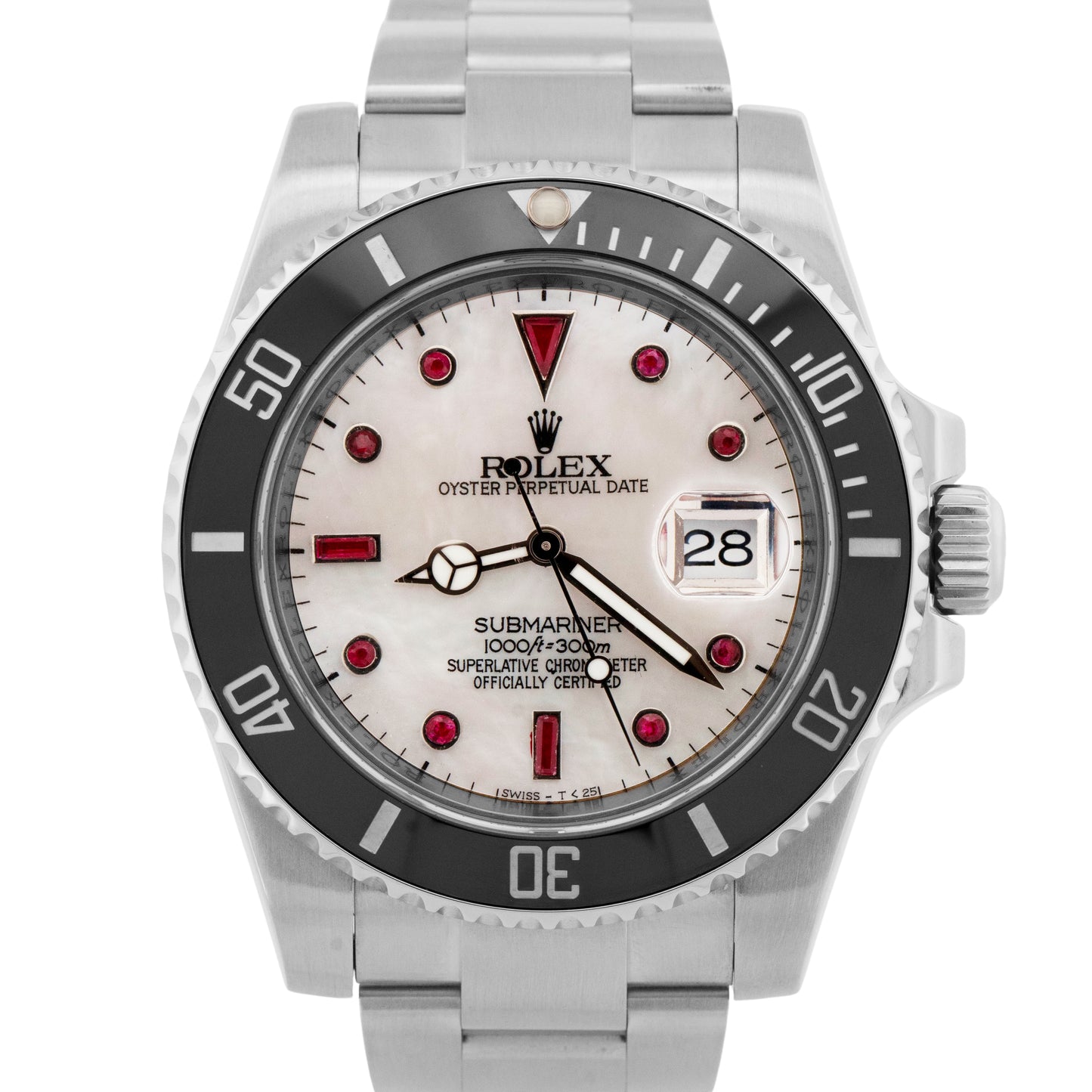 PAPERS Rolex Submariner Date MOP RUBY Ceramic Stainless 40mm 116610 LN BOX