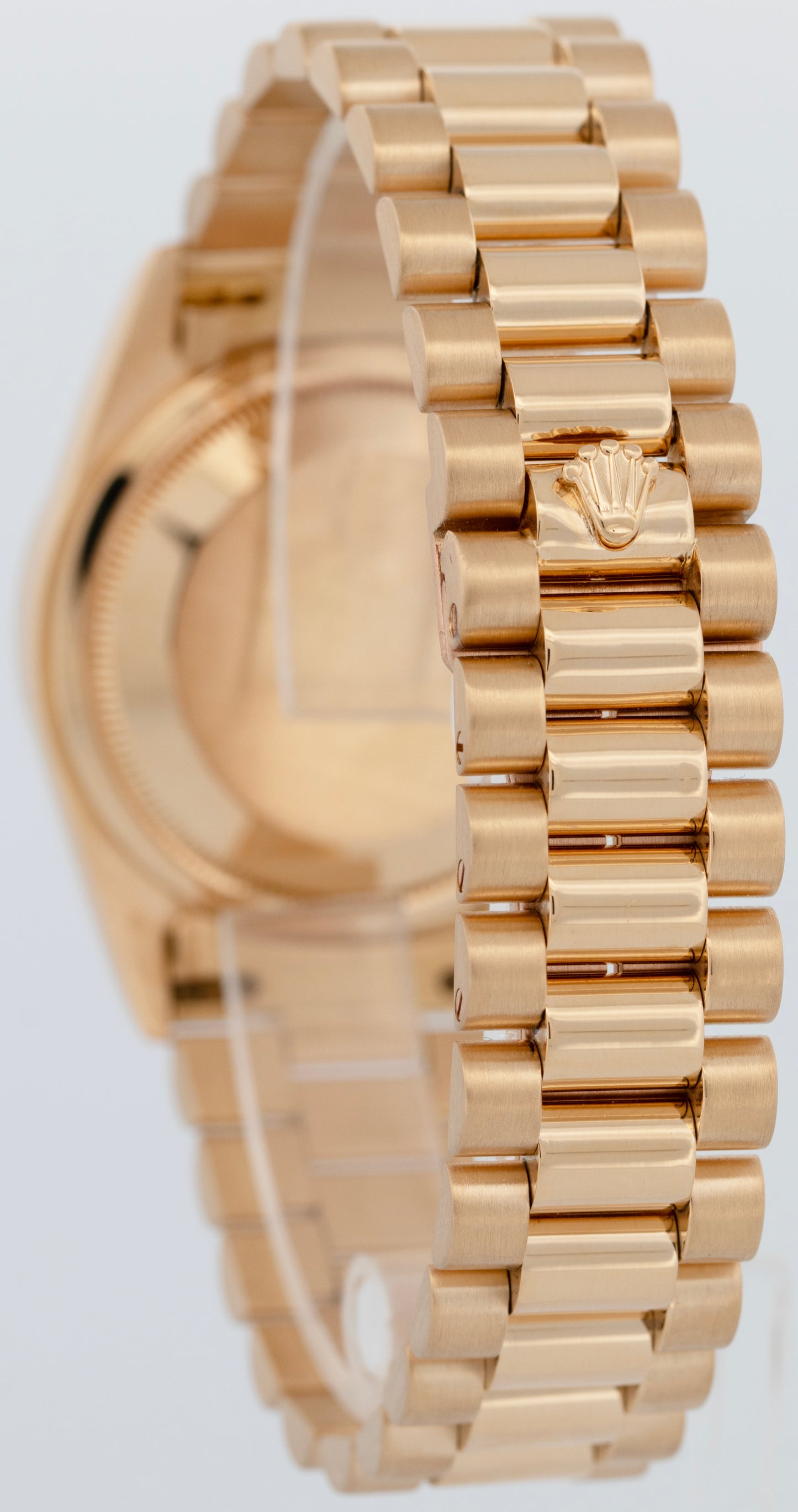 PAPERS Rolex Day-Date President 36mm Ivory Pyramid Yellow Gold Watch 18238 BOX