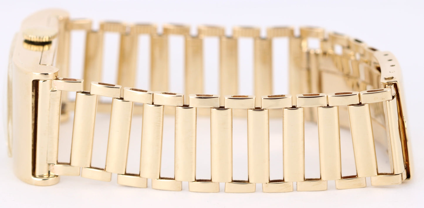 VINTAGE Tiffany & Co 14k Yellow Gold 49.3gr Champagne 20mm Cylinder Link Watch