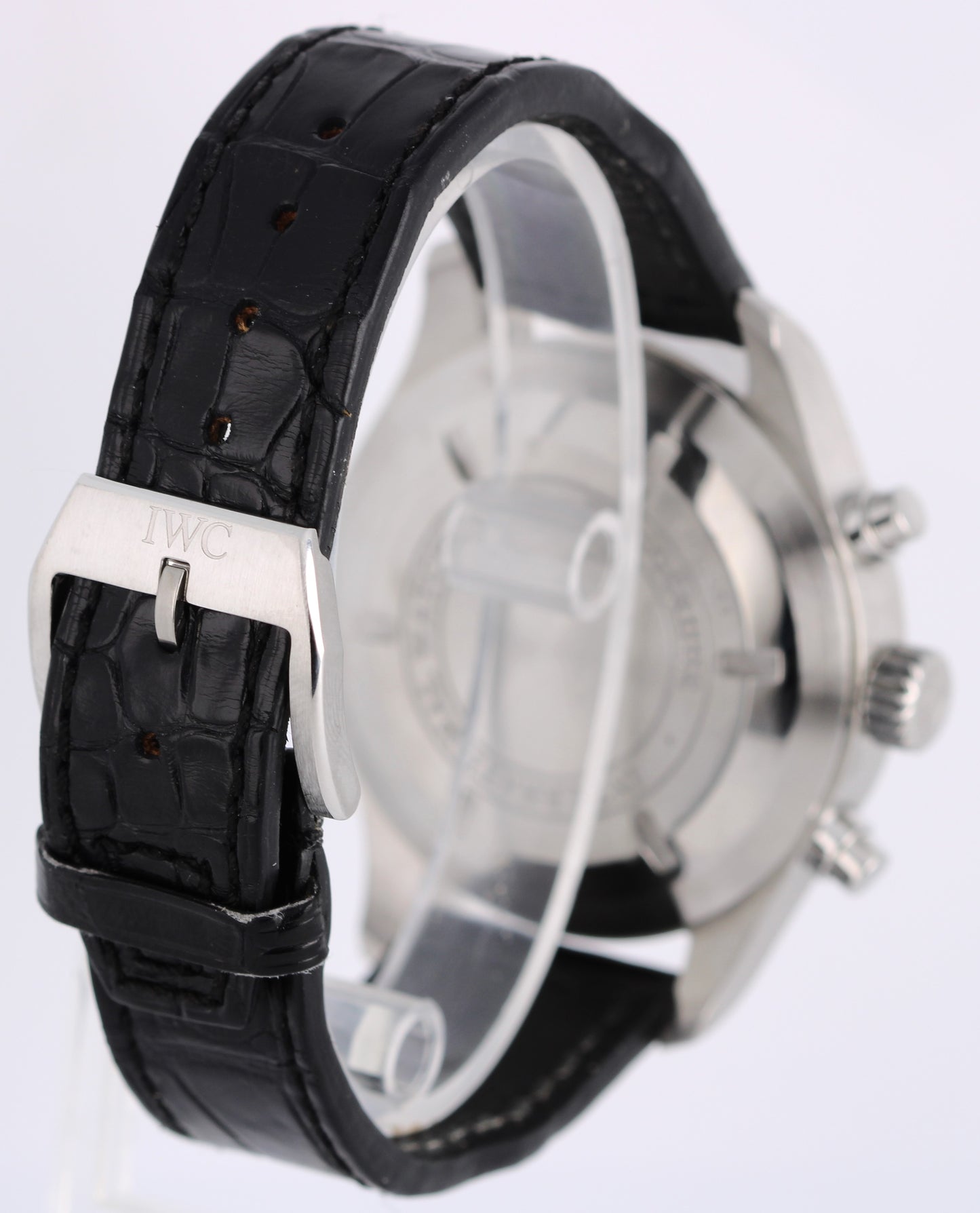 IWC Pilot Fliegeruhr PAPERS Steel Black 43mm Leather IW377701 Watch BOX