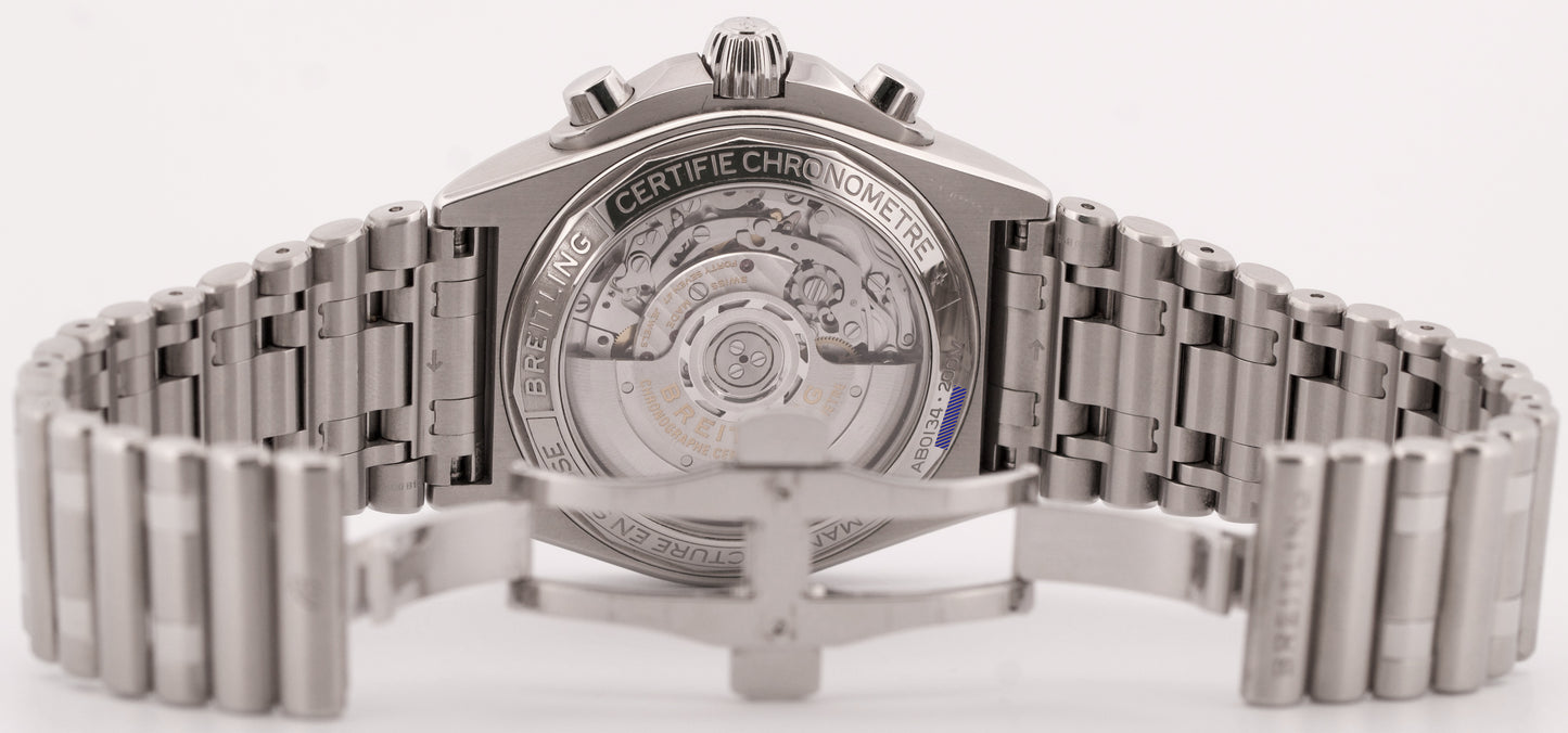 MINT 2023 PAPERS Breitling Chronomat B01 SALMON Stainless Steel 42mm AB0134 BOX