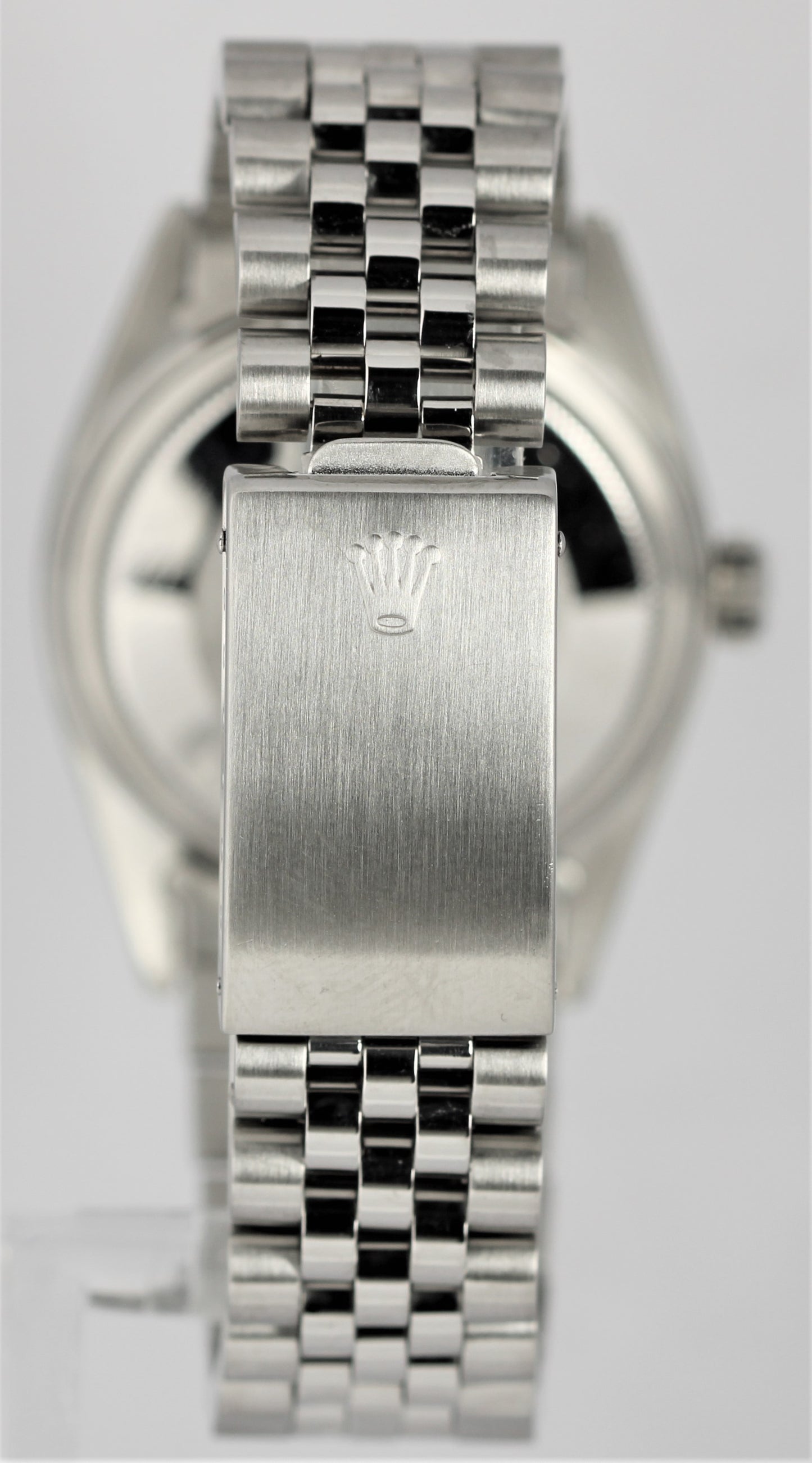 Vintage Rolex Datejust 36 Steel Engine Turned Jubilee Black 36mm 16030 Watch