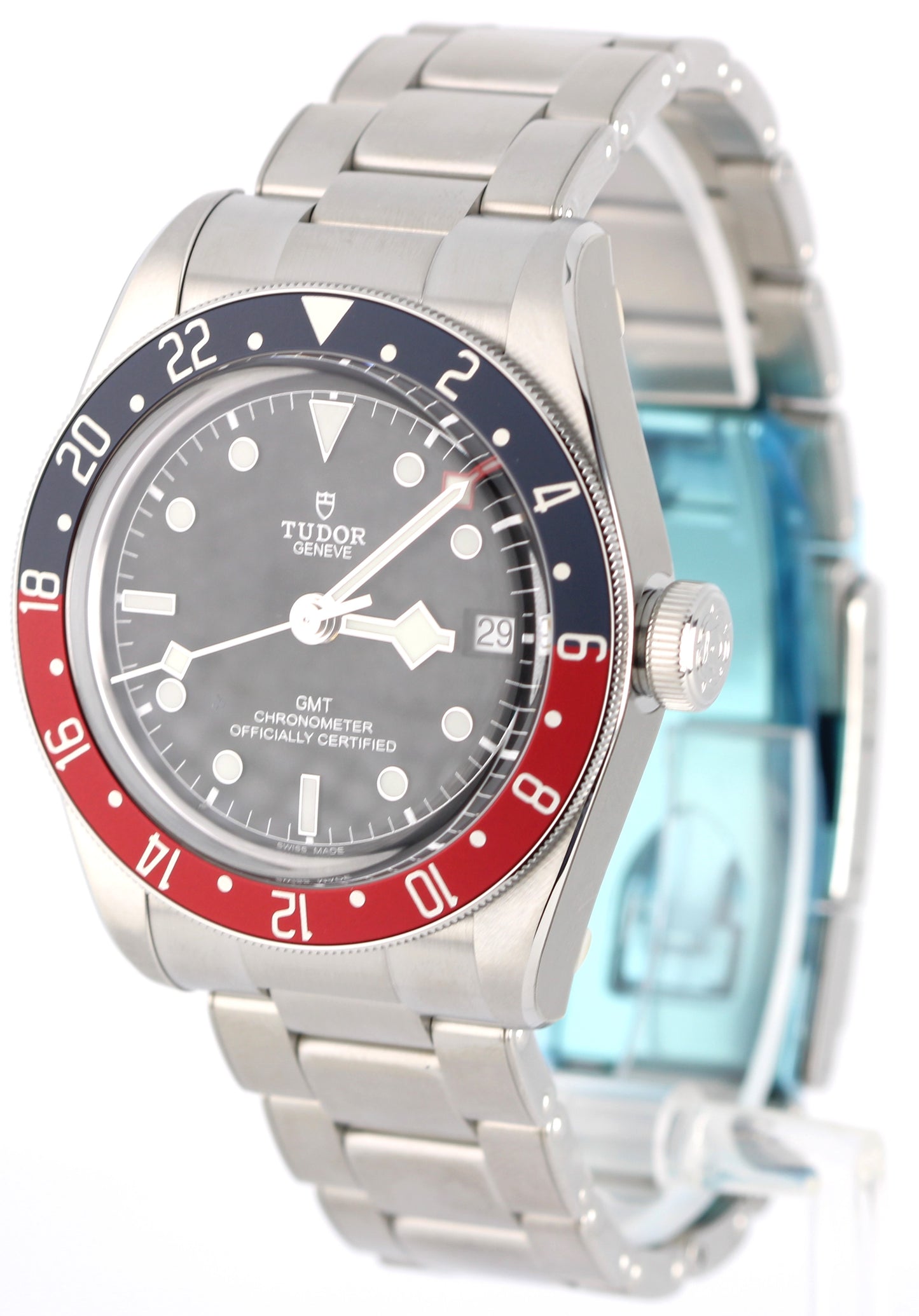 NEW STICKERED Jan 2025 PAPERS Tudor Black Bay GMT Pepsi Black 79830RB Watch BOX