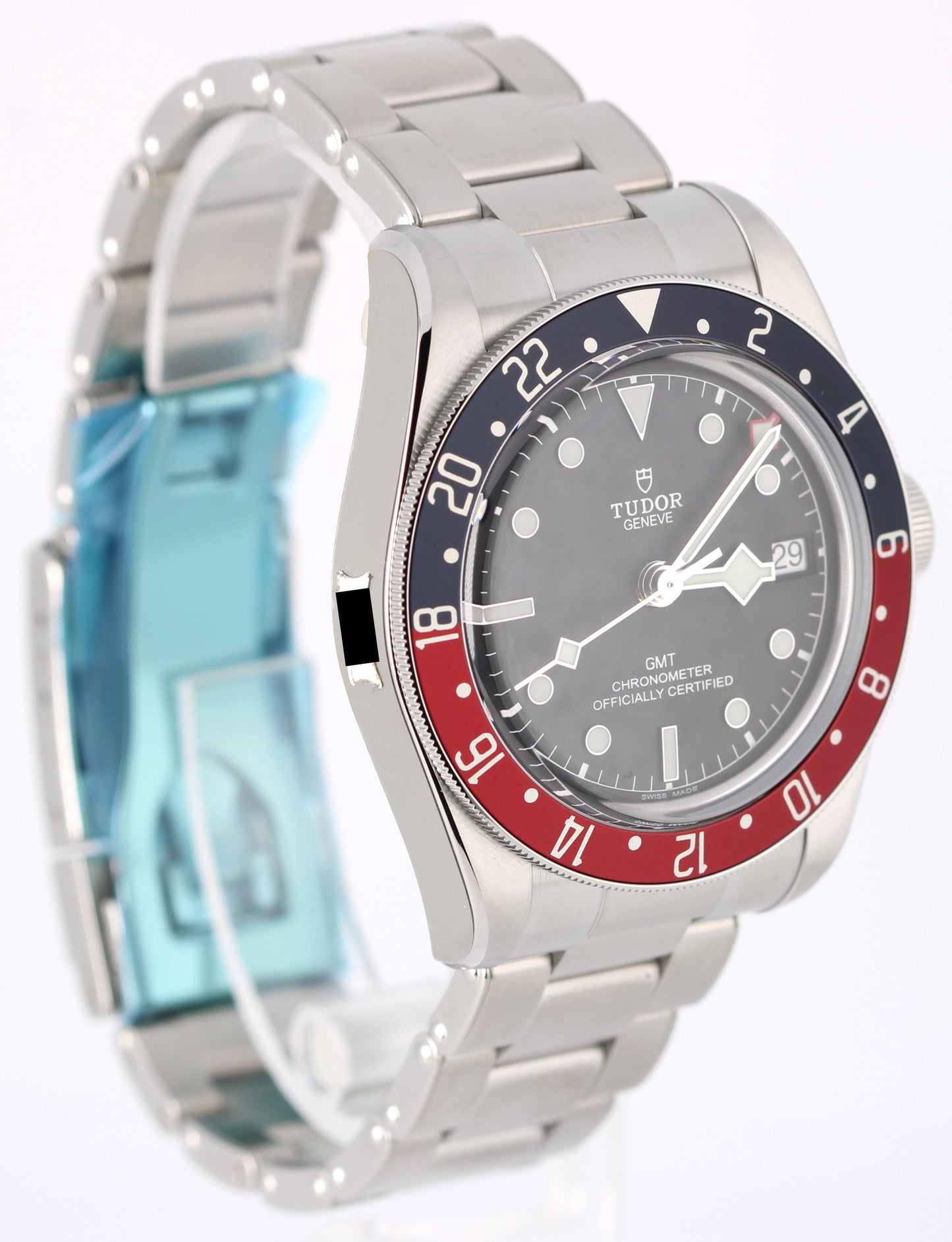 NEW STICKERED Jan 2025 PAPERS Tudor Black Bay GMT Pepsi Black 79830RB Watch BOX