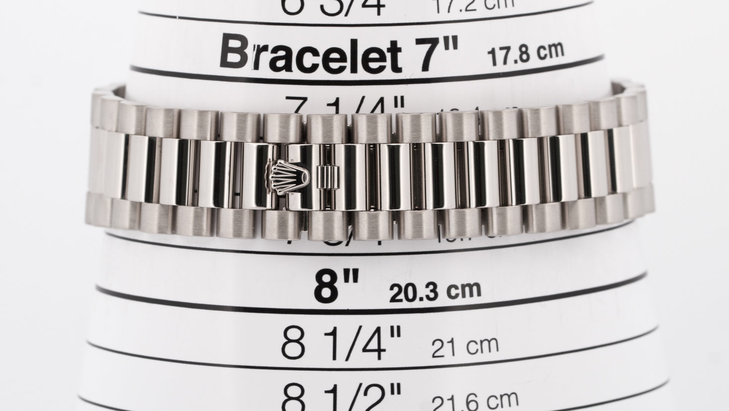 PAPERS Rolex Day-Date President SILVER QUADRANT ROMAN 18K Gold 40mm 228239 BOX