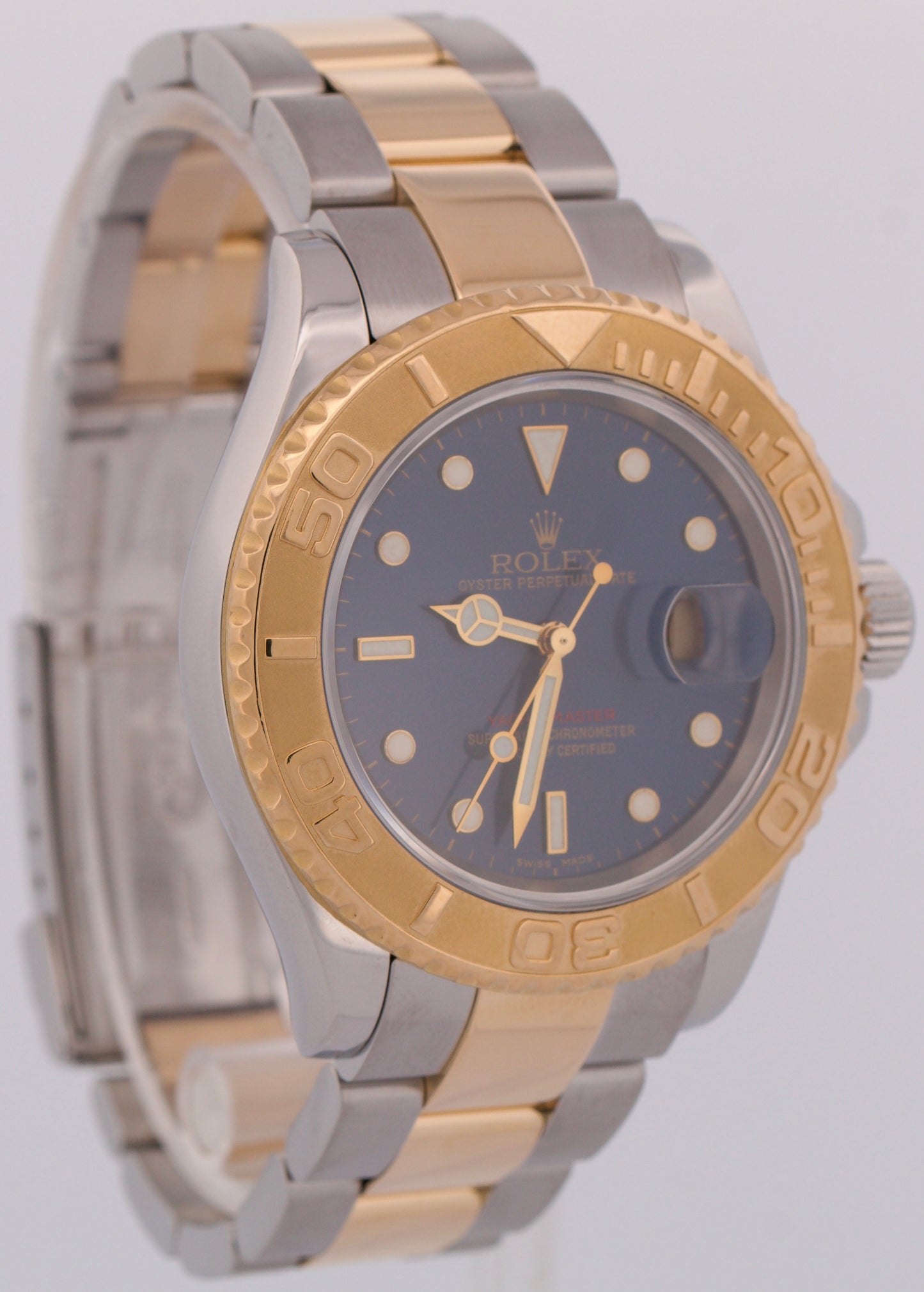 MINT Rolex Yacht-Master 40mm BLUE 18K Two-Tone 18K Yellow Gold Steel 16623 Watch